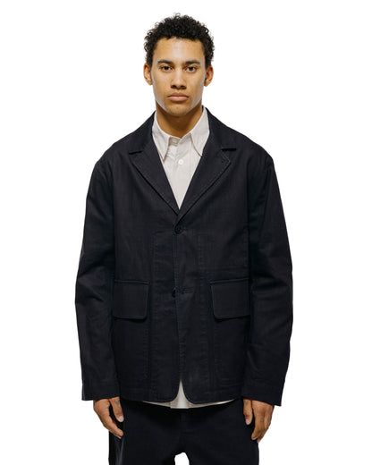 lost & found Margaret Howell MHL Flap Pocket Blazer Indigo Twill Indigo