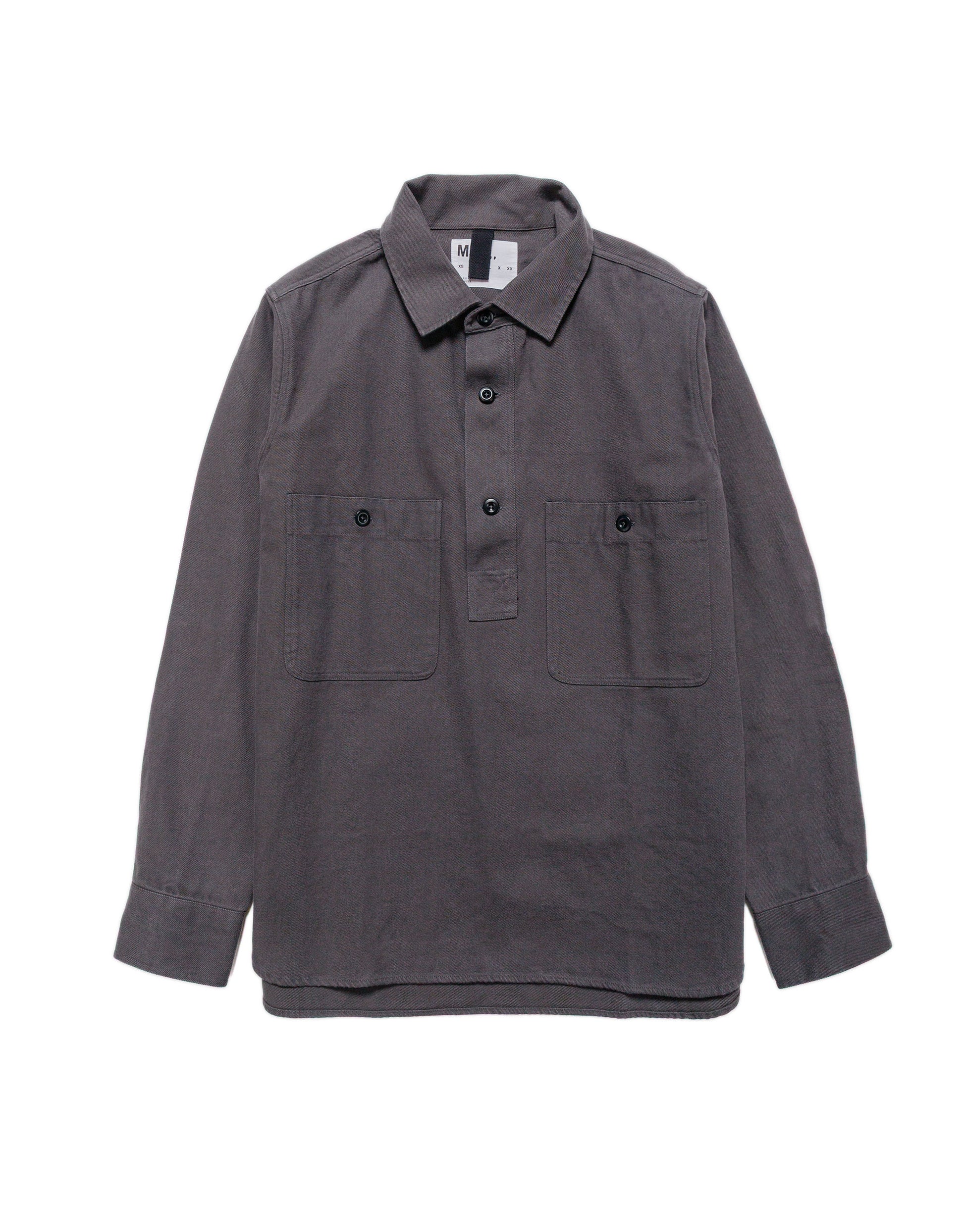 lost & found Margaret Howell MHL Overhead Shirt Cotton Wool Drill Graphite