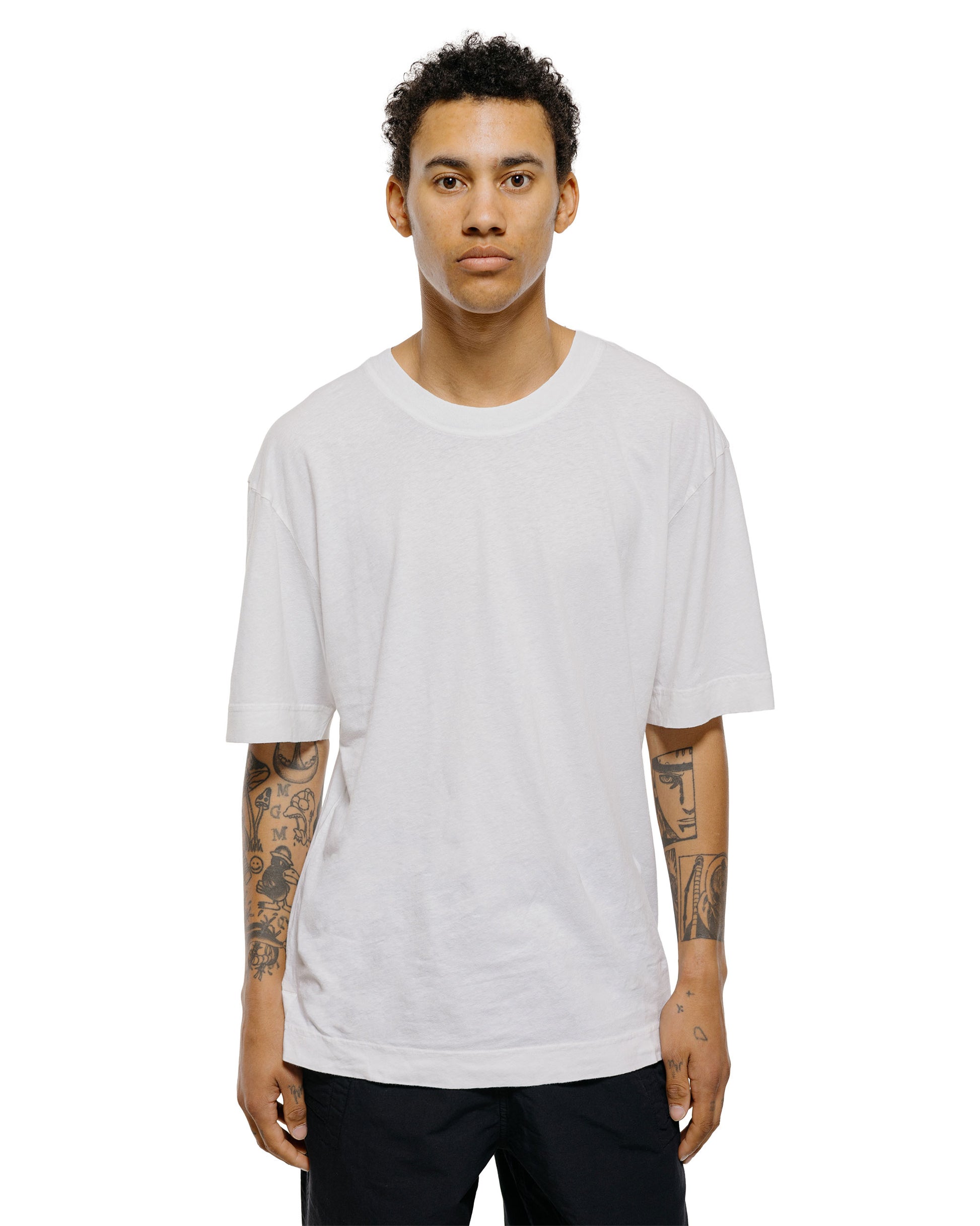 lost & found Margaret Howell MHL Simple T-Shirt Organic Cotton Linen Jersey White