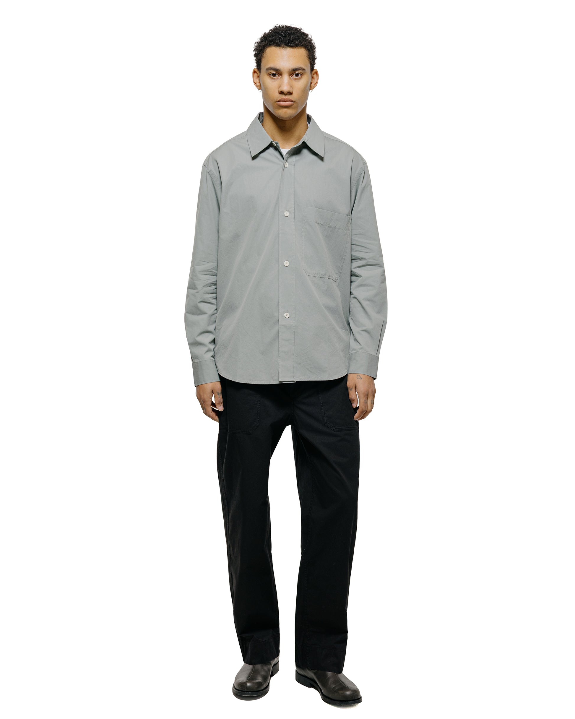 lost & found Margaret Howell MHL Basic Shirt Compact Cotton Poplin Fog