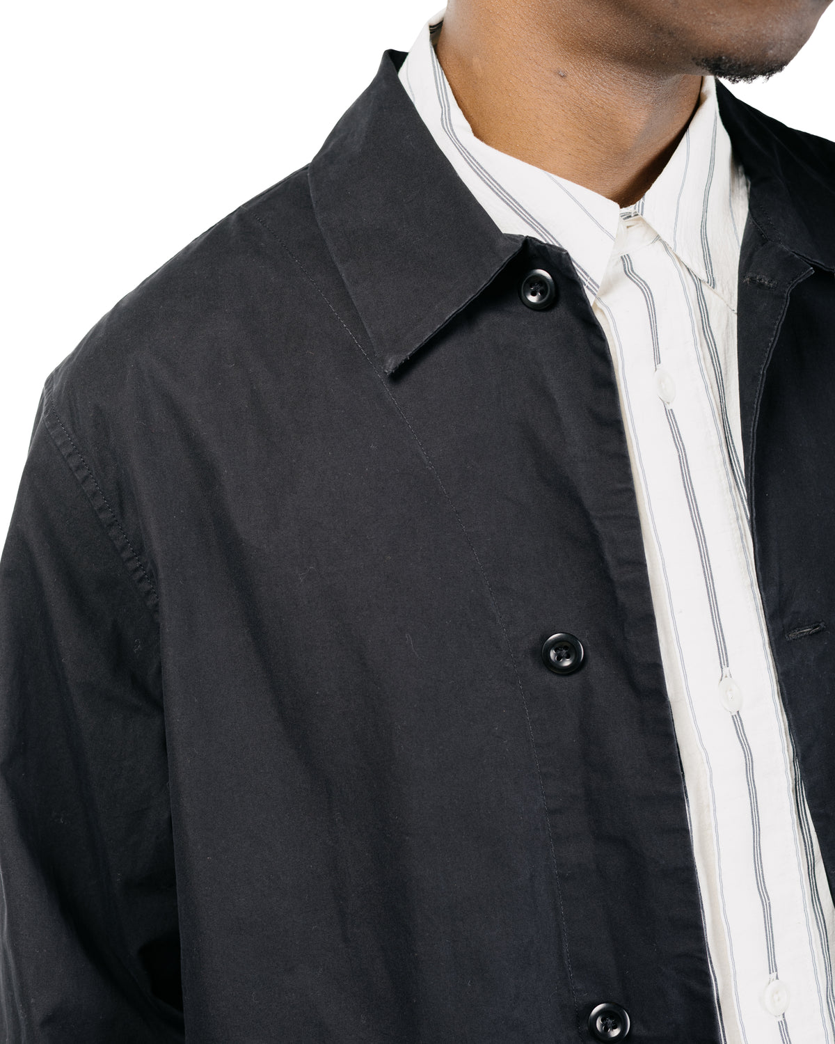 MHL Boxy Overshirt Crisp Cotton Poplin Black
