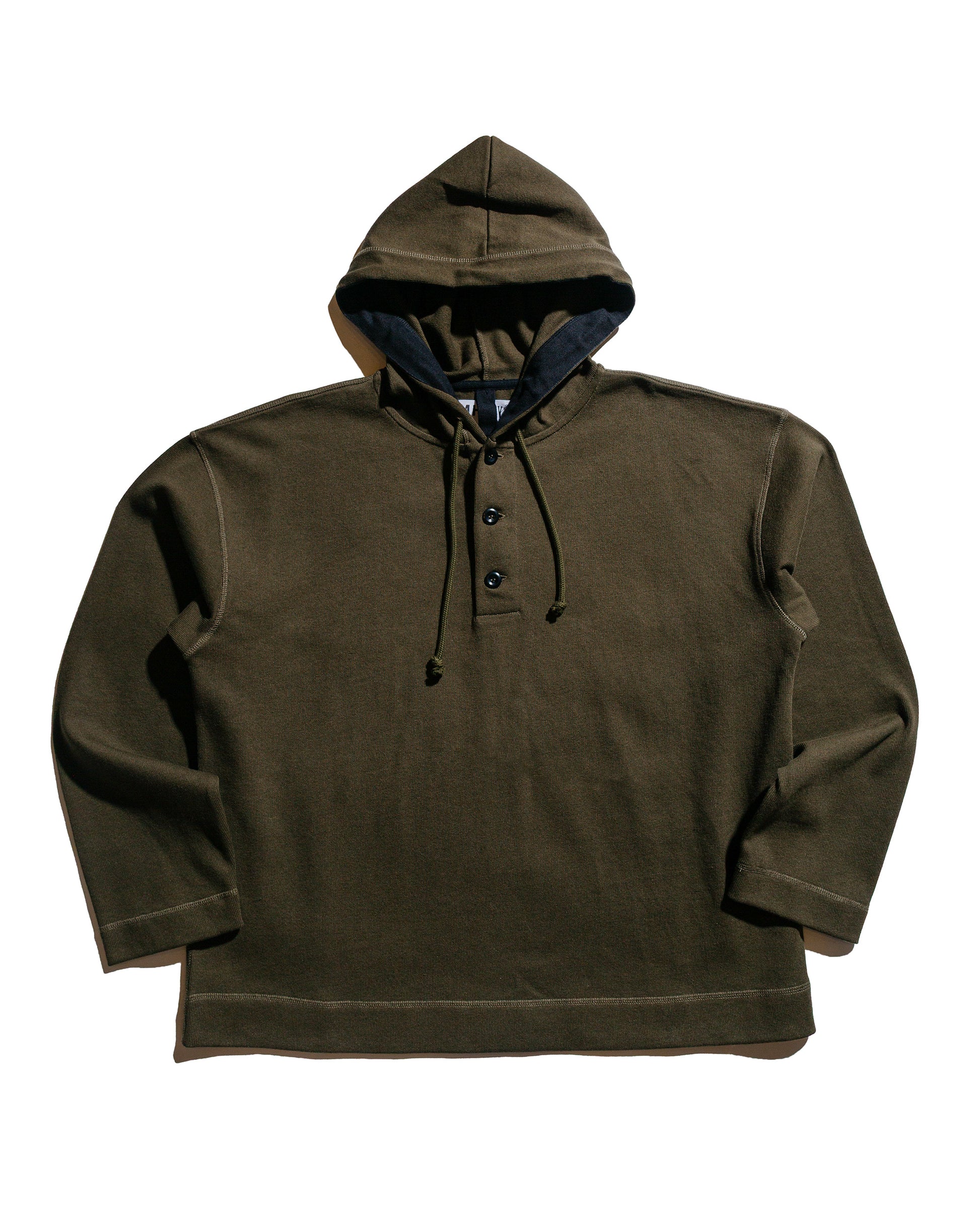 lost & found Margaret Howell MHL Button Hoodie Open End Jersey Seaweed