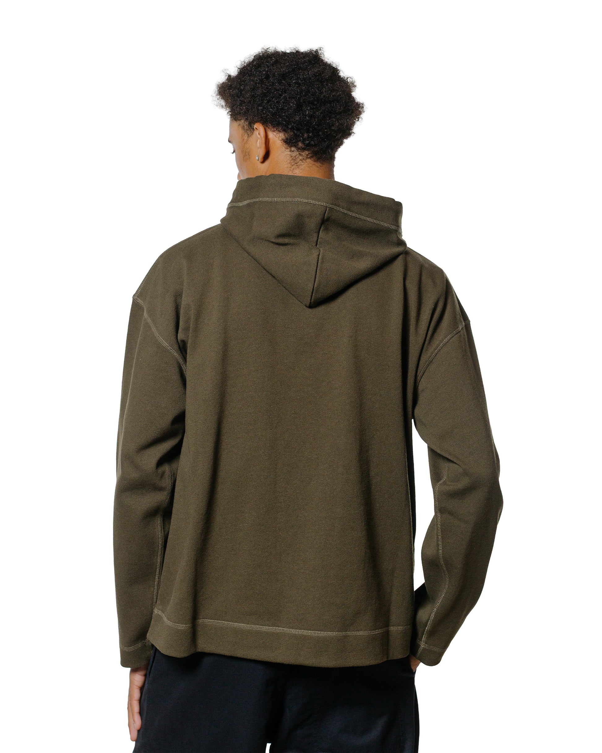 lost & found Margaret Howell MHL Button Hoodie Open End Jersey Seaweed