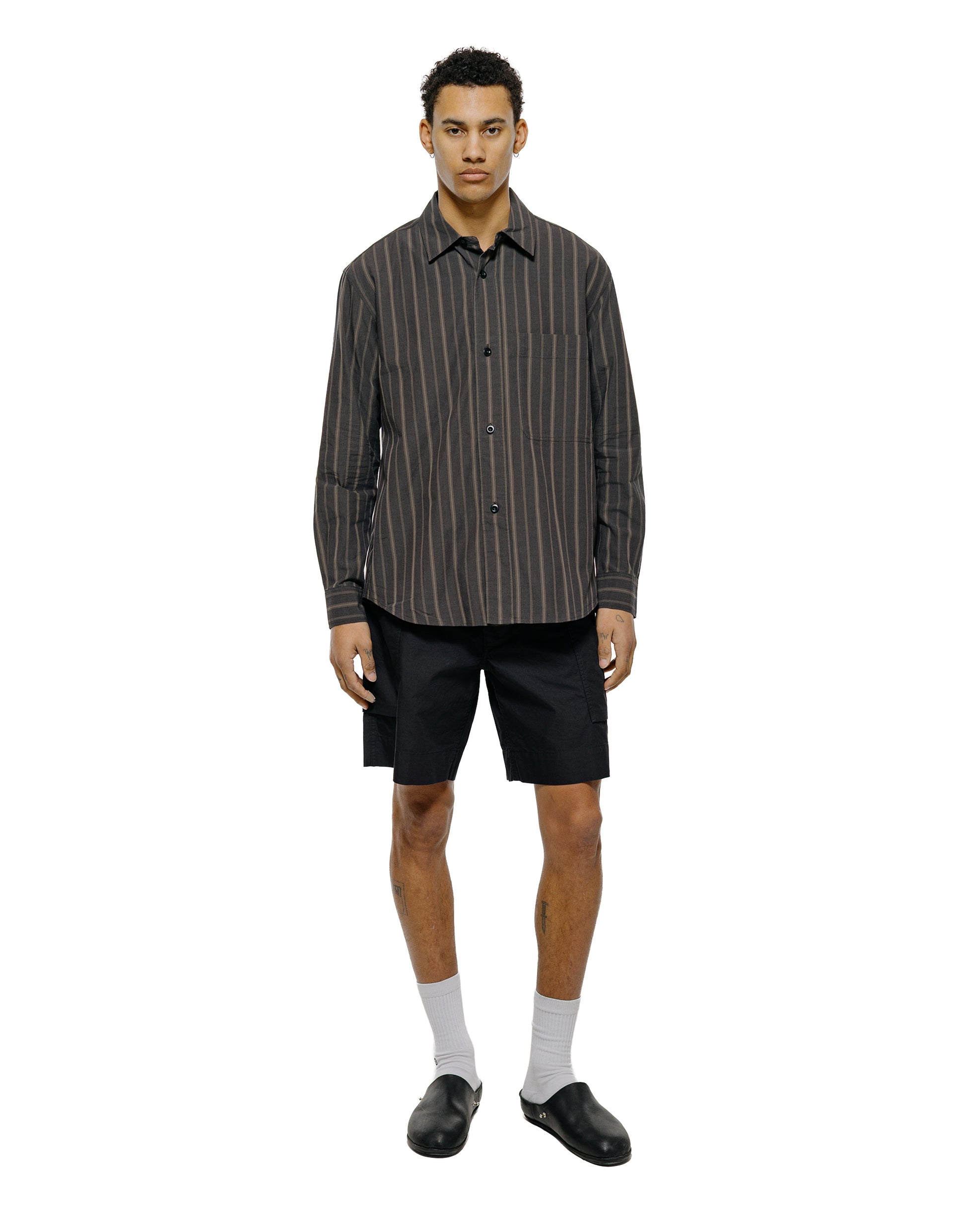 lost & found Margaret Howell MHL Cargo Pocket Shorts Cotton Nylon Poplin Black