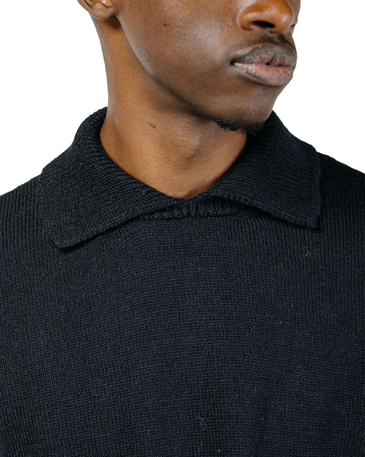 MHL Chunky Collared Sweater Virgin Wool Black