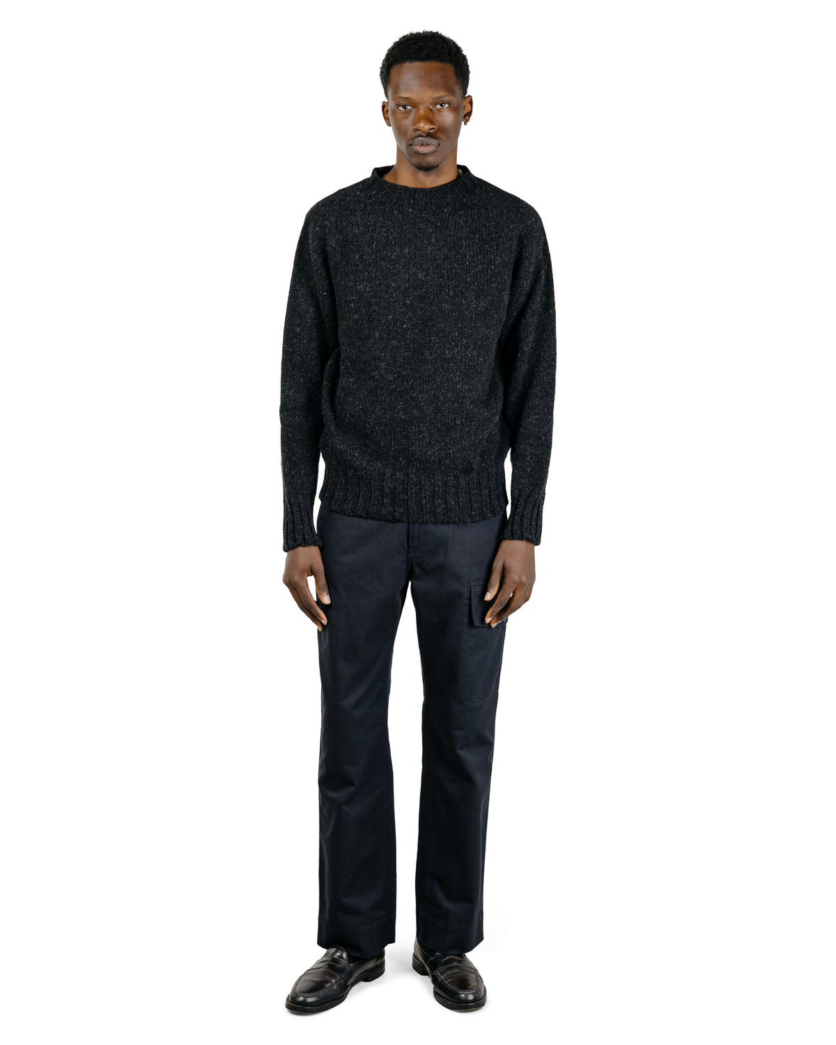 MHL Chunky Seamless Crew Neck Rustic Wool Pewter