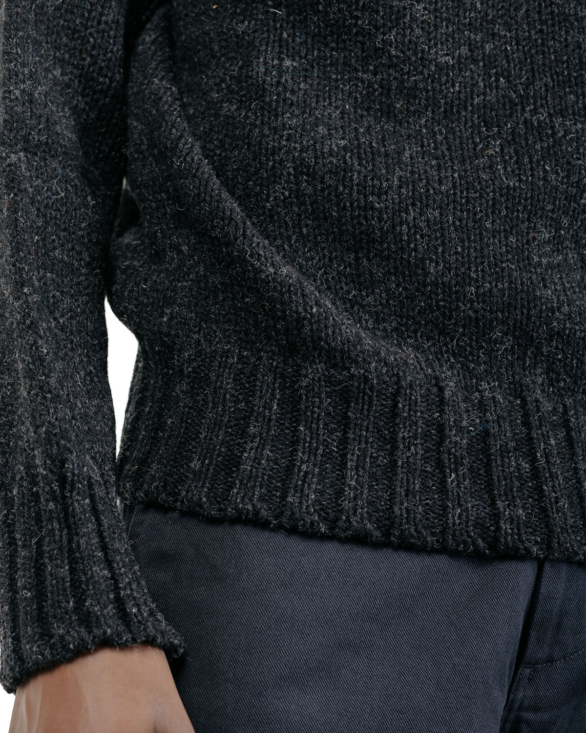 MHL Chunky Seamless Crew Neck Rustic Wool Pewter