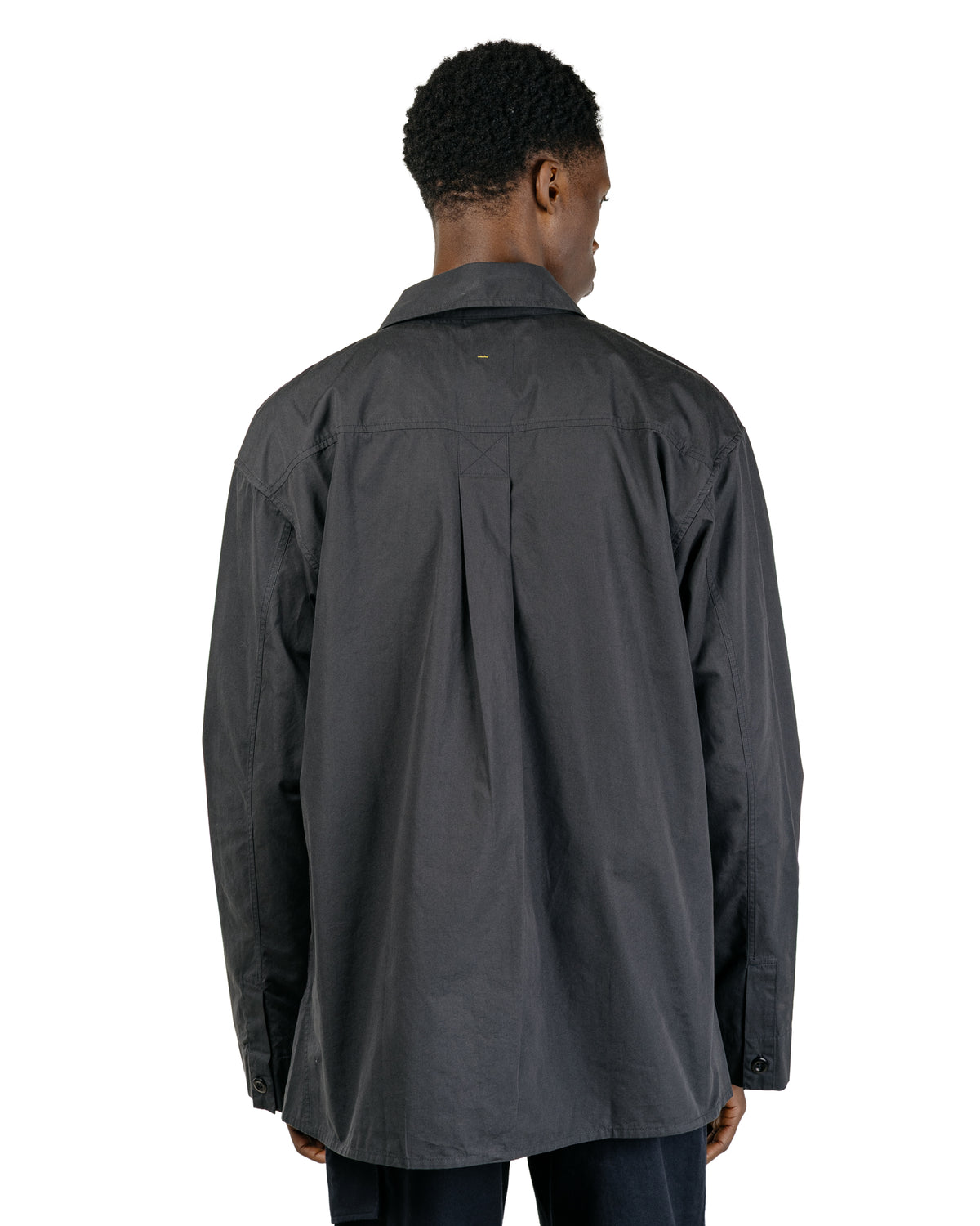 MHL Front Yoke Shirt Compact Cotton Poplin Asphalt