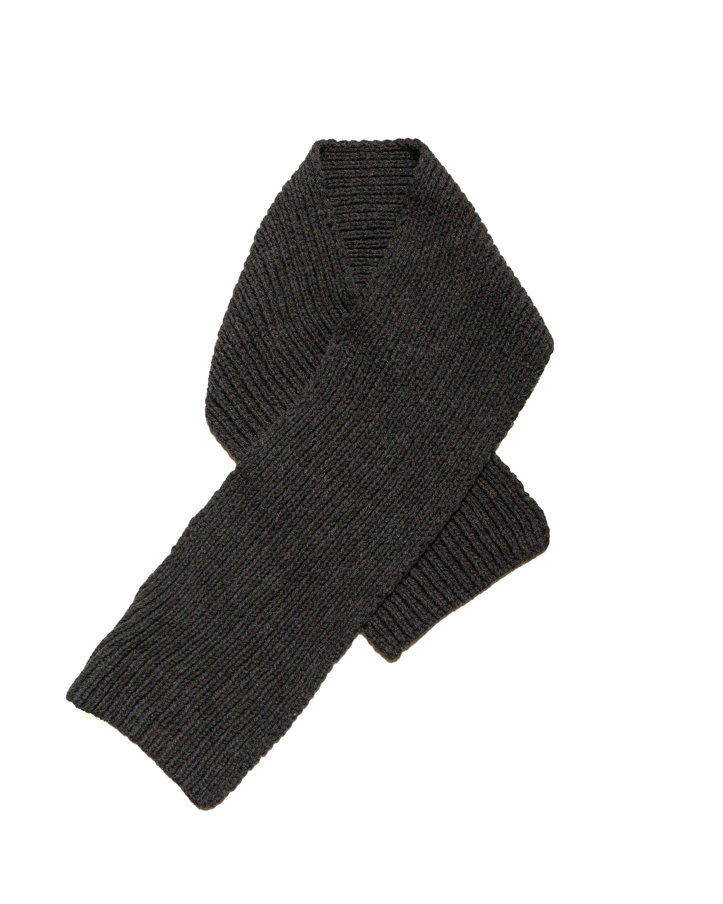 lost & found Margaret Howell MHL Heavy Rib Scarf British Wool Graphite