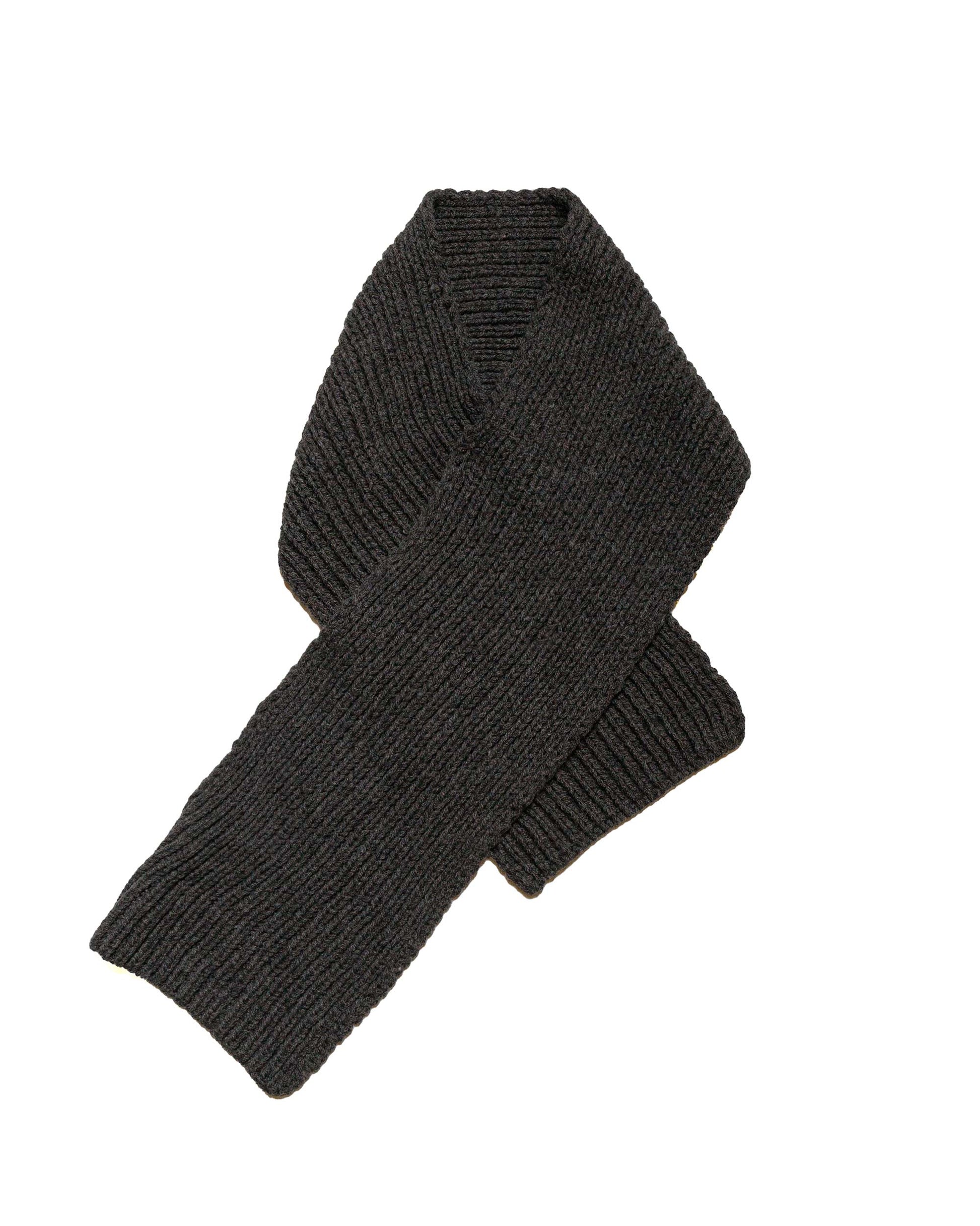 lost & found Margaret Howell MHL Heavy Rib Scarf British Wool Graphite