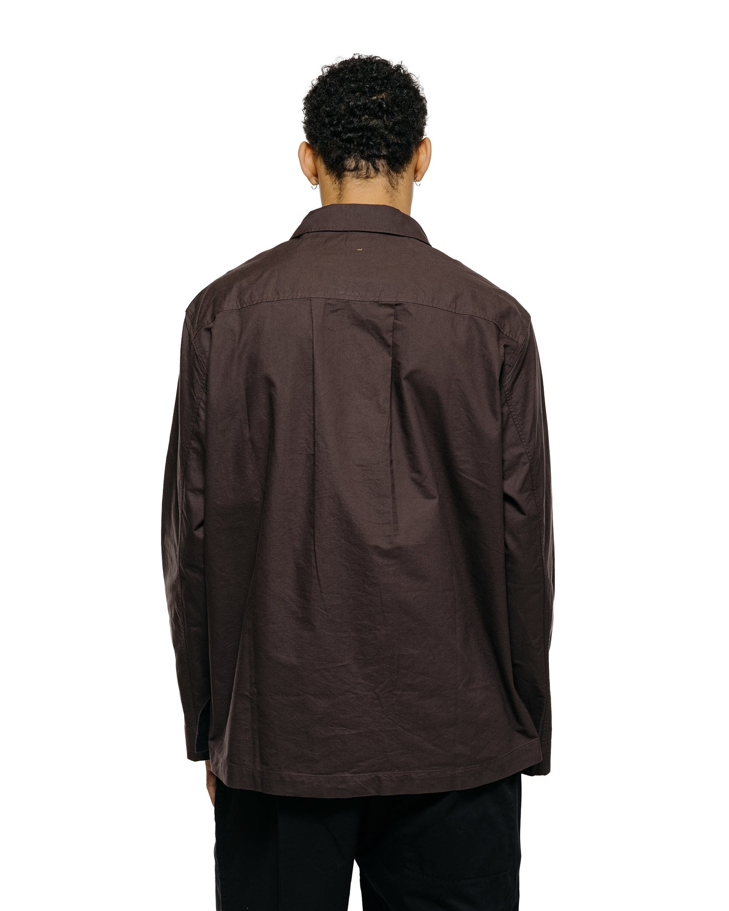 lost & found Margaret Howell MHL Long Sleeve Half Zip Shirt Cotton Canvas Shirting Earth