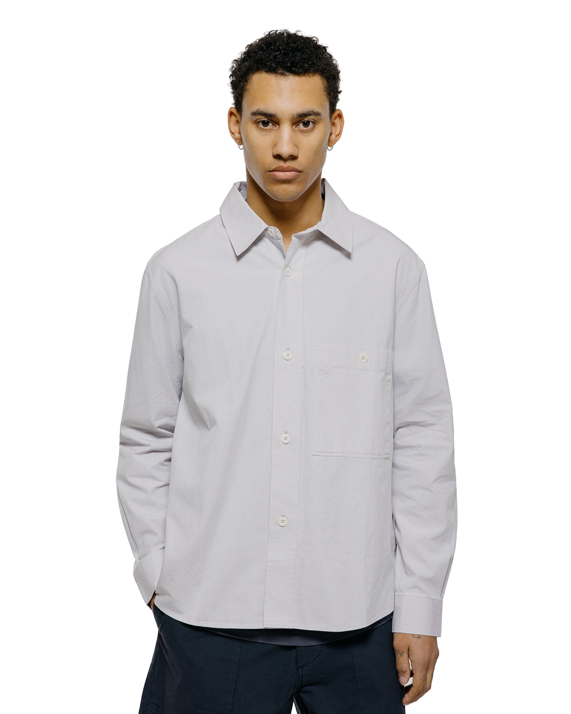lost & found Margaret Howell MHL Overall Shirt Plainweave Cotton Canvas Pebble