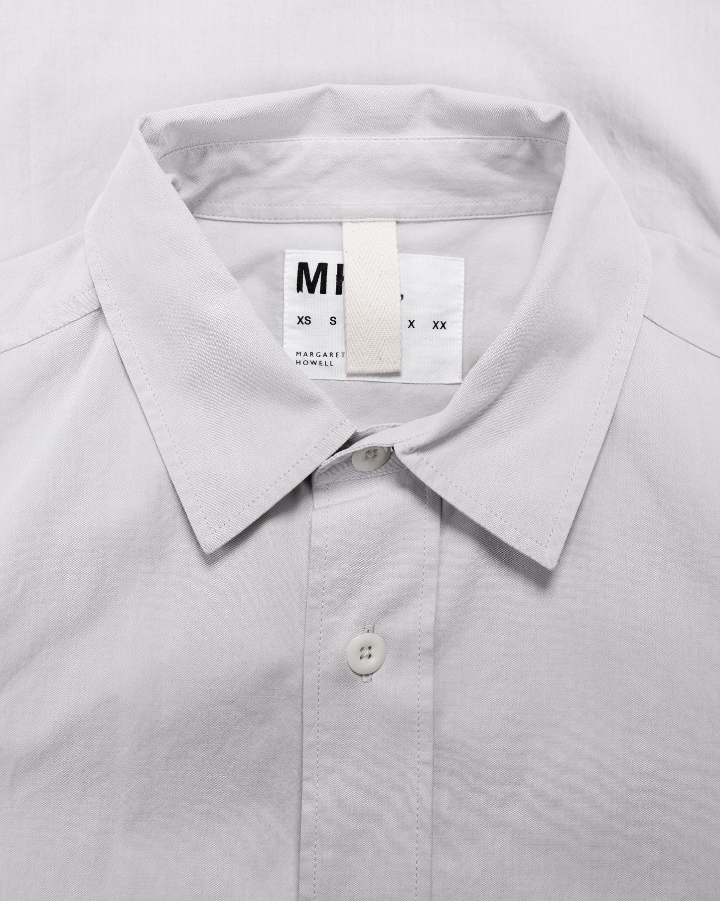 lost & found Margaret Howell MHL Overall Shirt Plainweave Cotton Canvas Pebble