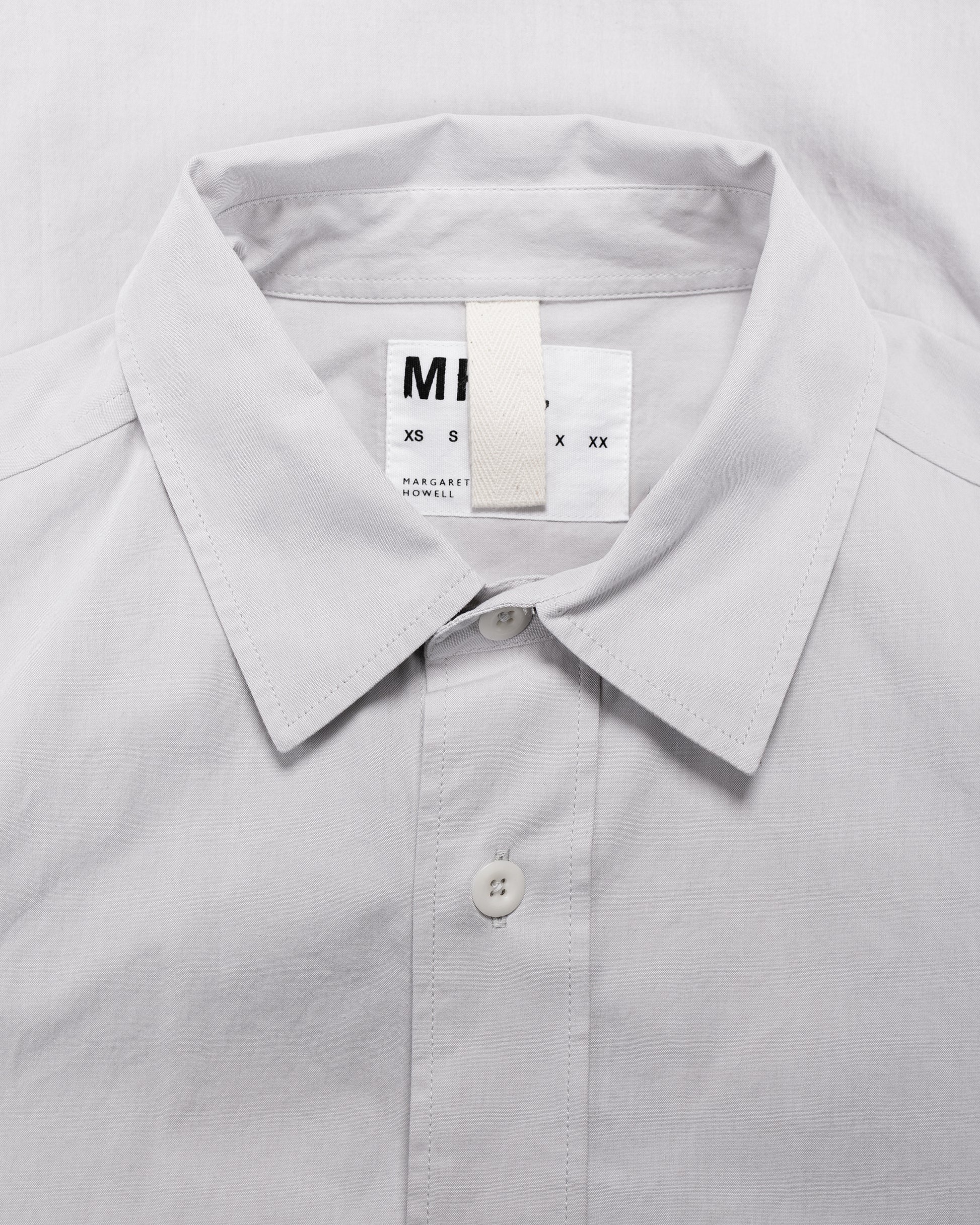 lost & found Margaret Howell MHL Overall Shirt Plainweave Cotton Canvas Pebble