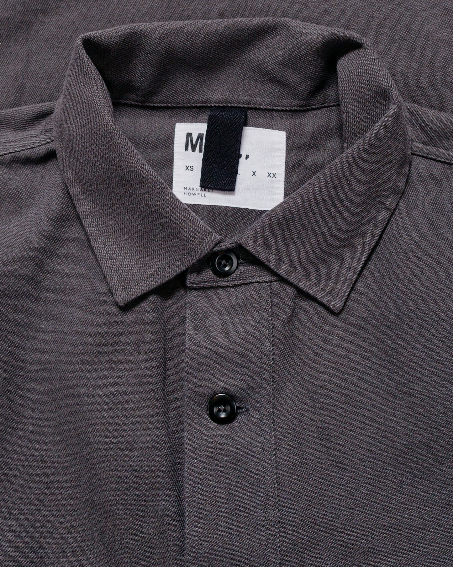 lost & found Margaret Howell MHL Overhead Shirt Cotton Wool Drill Graphite
