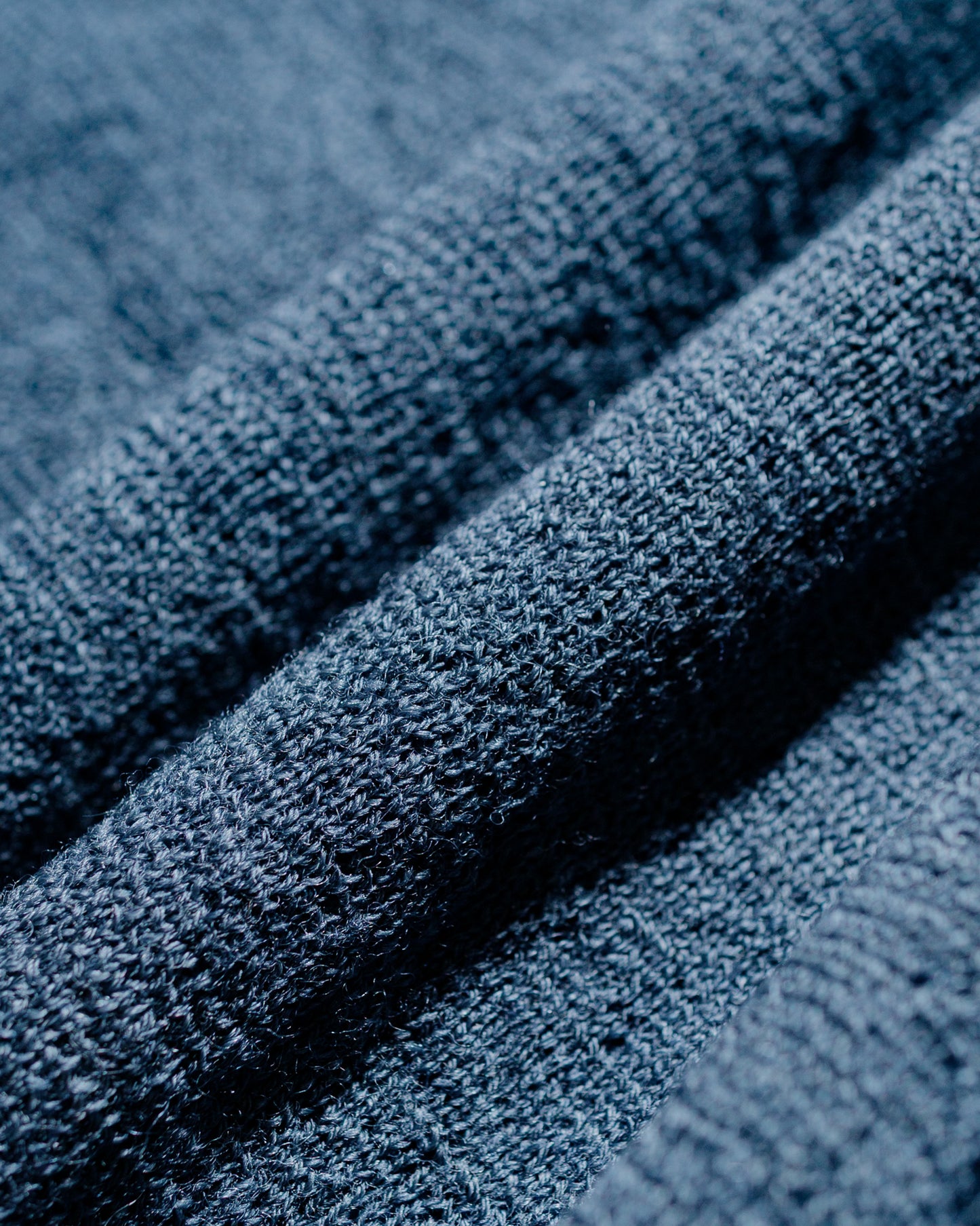 lost & found Margaret Howell MHL Oversized Knitted Polo Dry Wool Uniform Blue