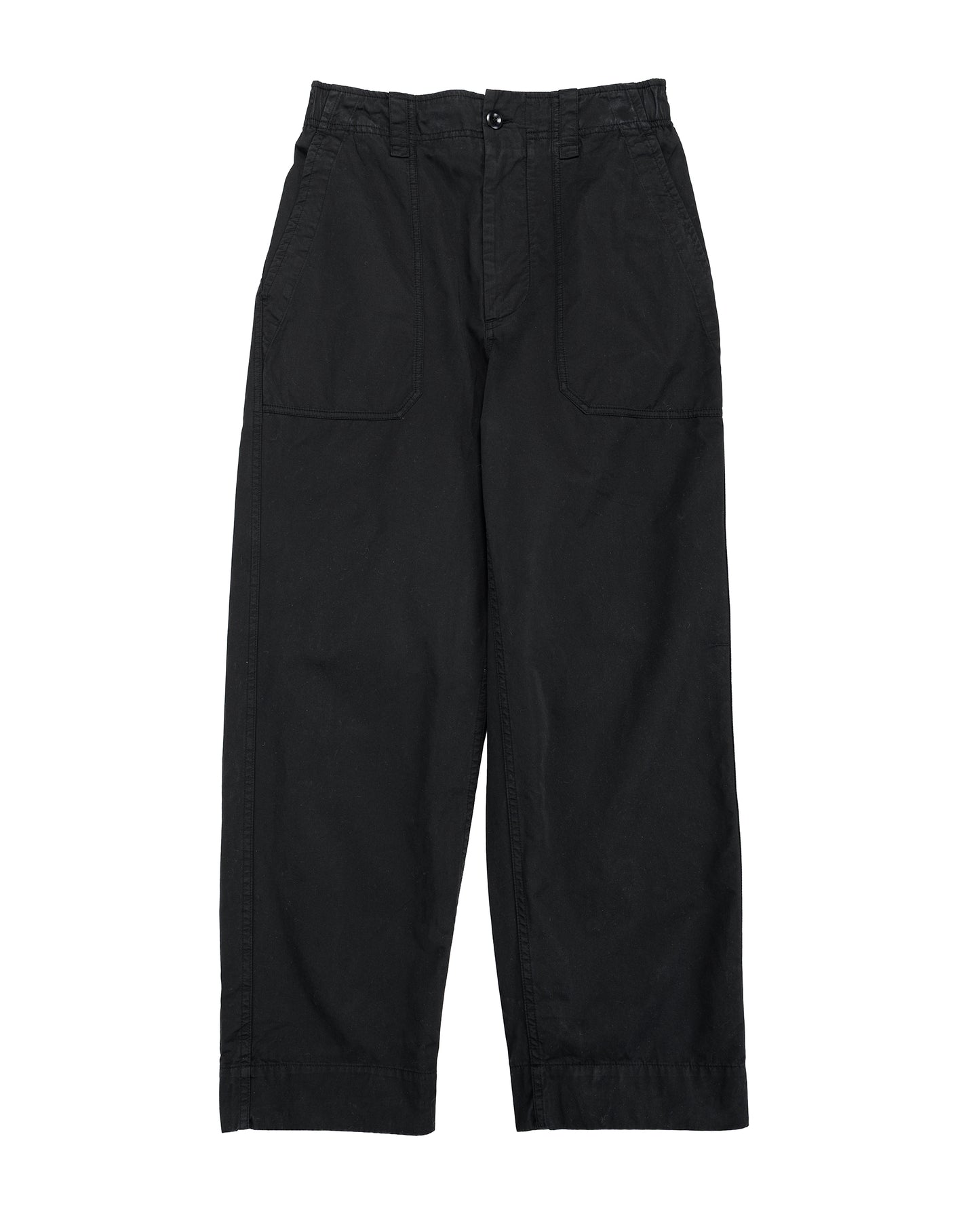 lost & found Margaret Howell MHL Patch Pocket Utility Trousers Matte Cotton Twill Black