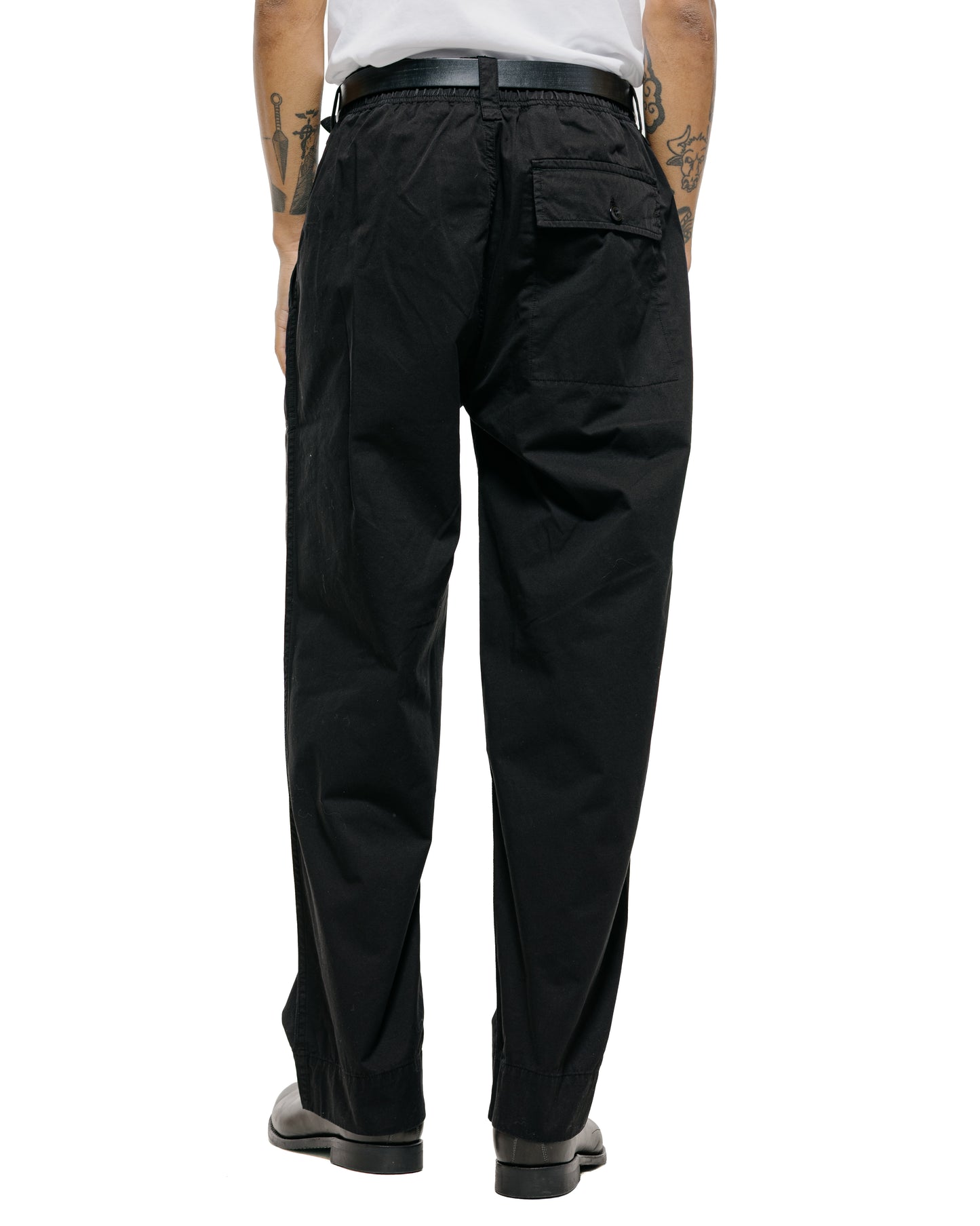 lost & found Margaret Howell MHL Patch Pocket Utility Trousers Matte Cotton Twill Black