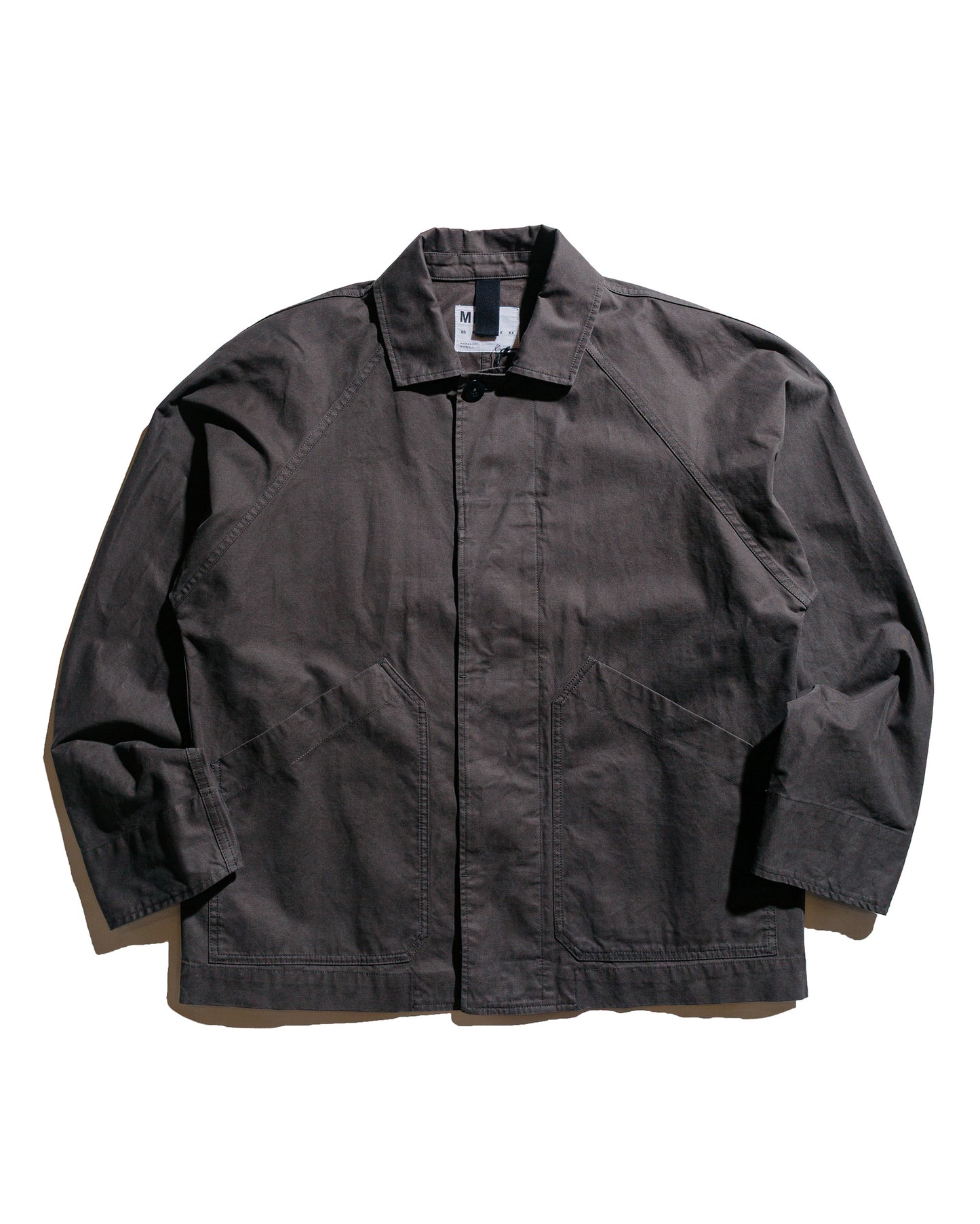 lost & found Margaret Howell MHL Raglan Jacket Plain Cotton Drill Ebony