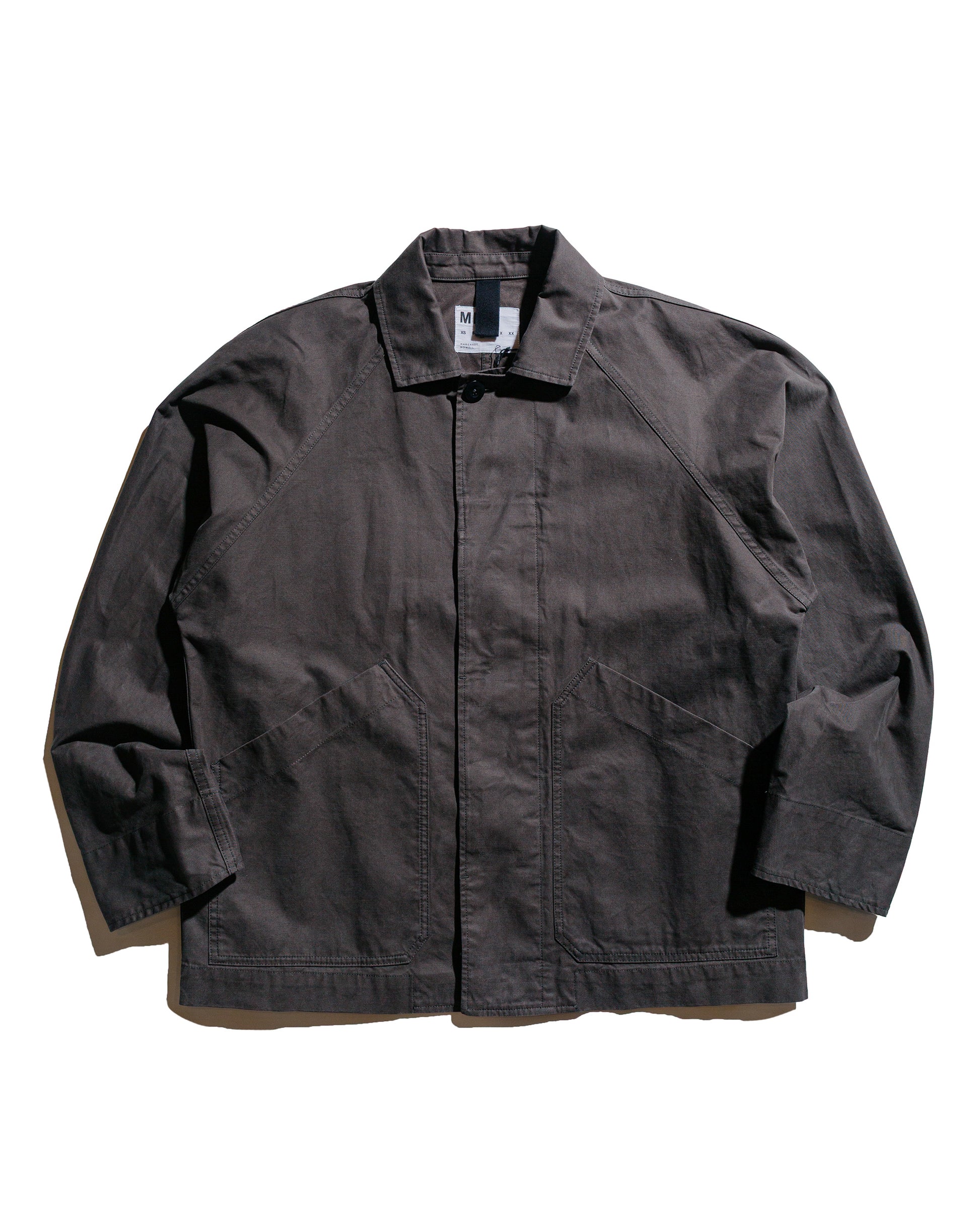 lost & found Margaret Howell MHL Raglan Jacket Plain Cotton Drill Ebony
