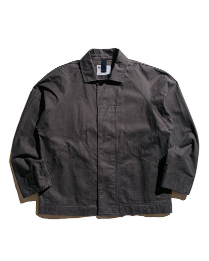 lost & found Margaret Howell MHL Raglan Jacket Plain Cotton Drill Ebony