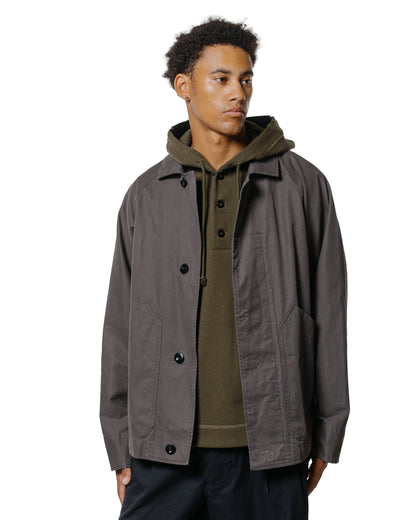 lost & found Margaret Howell MHL Raglan Jacket Plain Cotton Drill Ebony