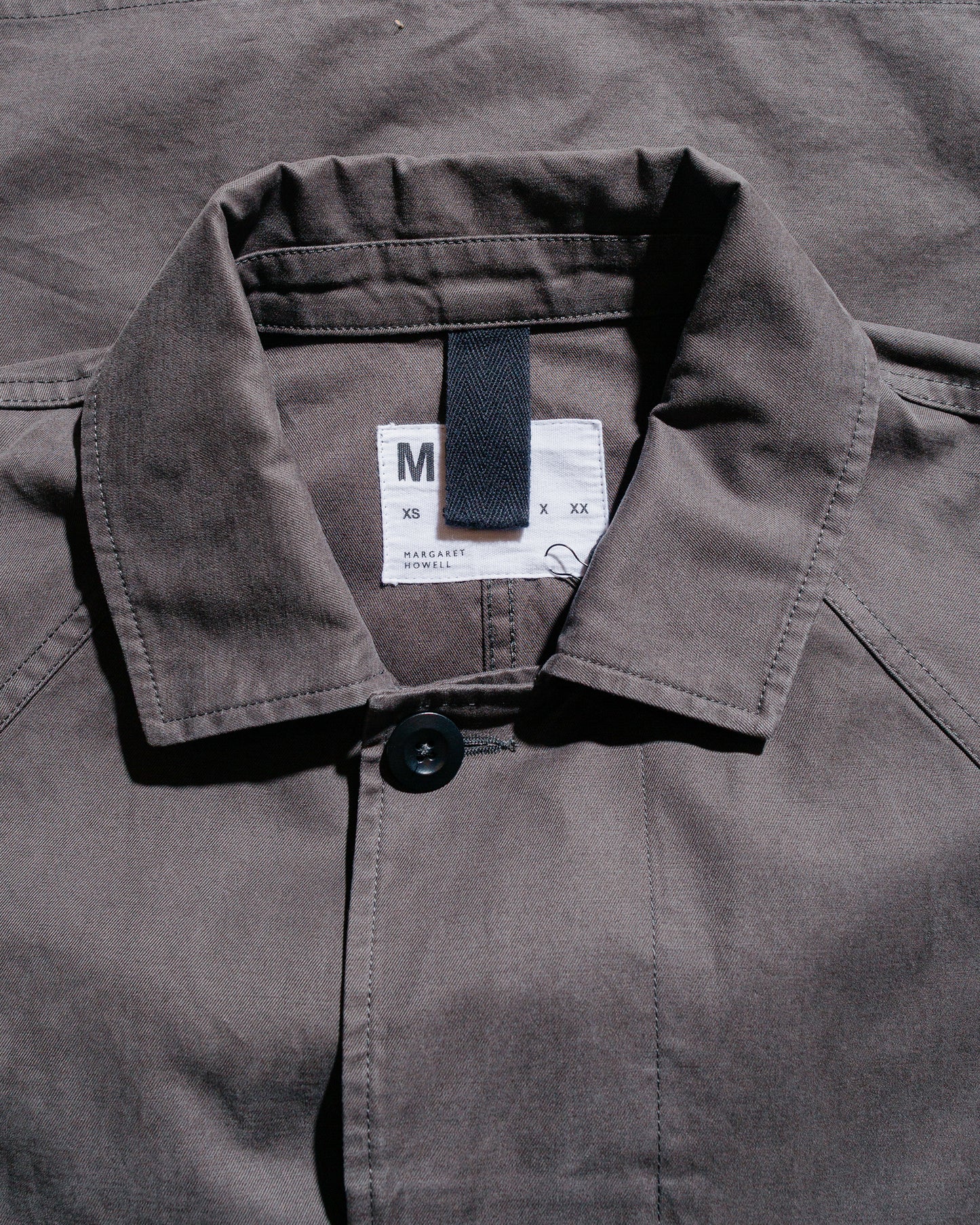 lost & found Margaret Howell MHL Raglan Jacket Plain Cotton Drill Ebony