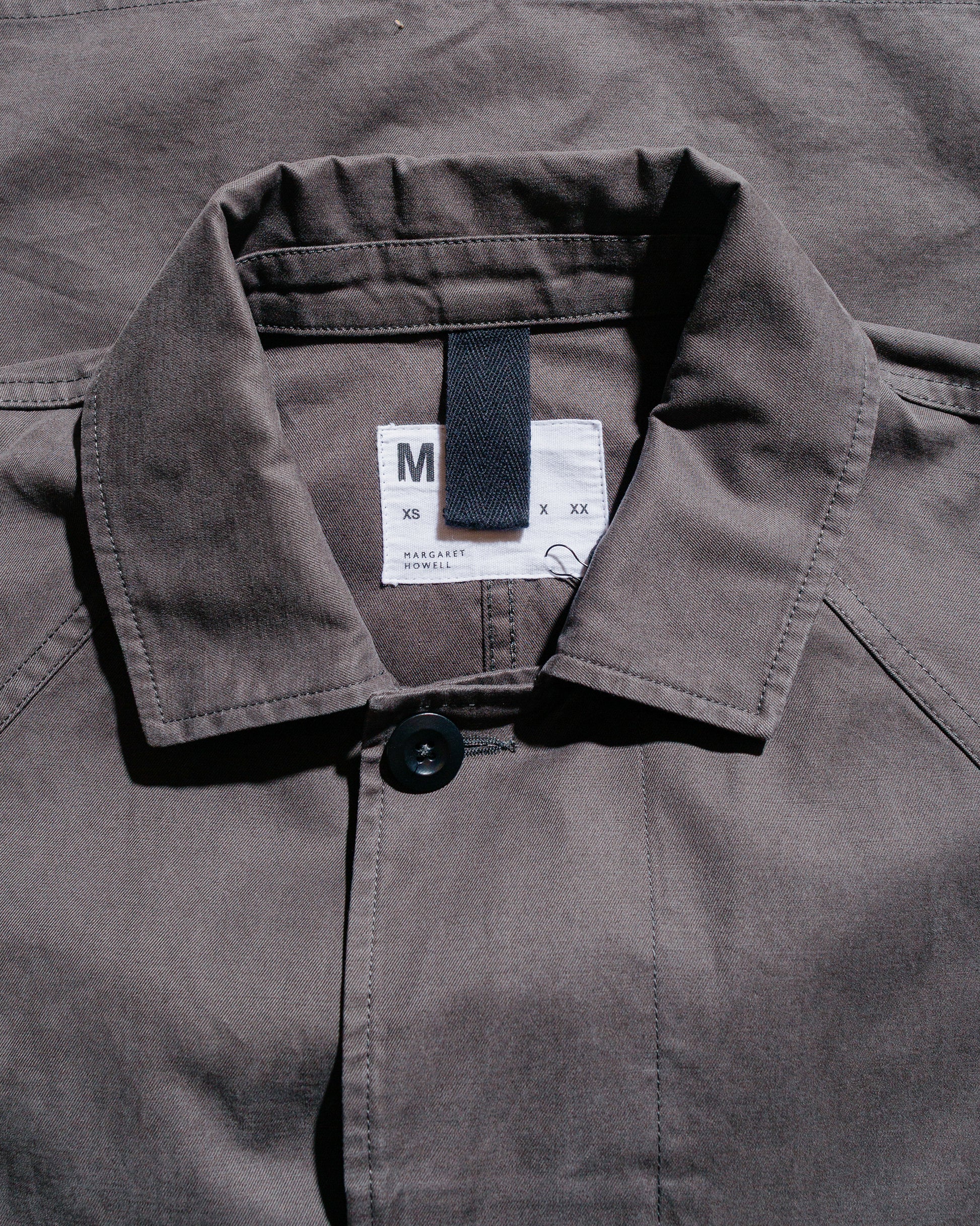 lost & found Margaret Howell MHL Raglan Jacket Plain Cotton Drill Ebony