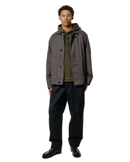 lost & found Margaret Howell MHL Raglan Jacket Plain Cotton Drill Ebony