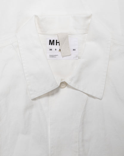lost & found Margaret Howell MHL S/S PJ Shirt Cotton Linen Poplin Chalk