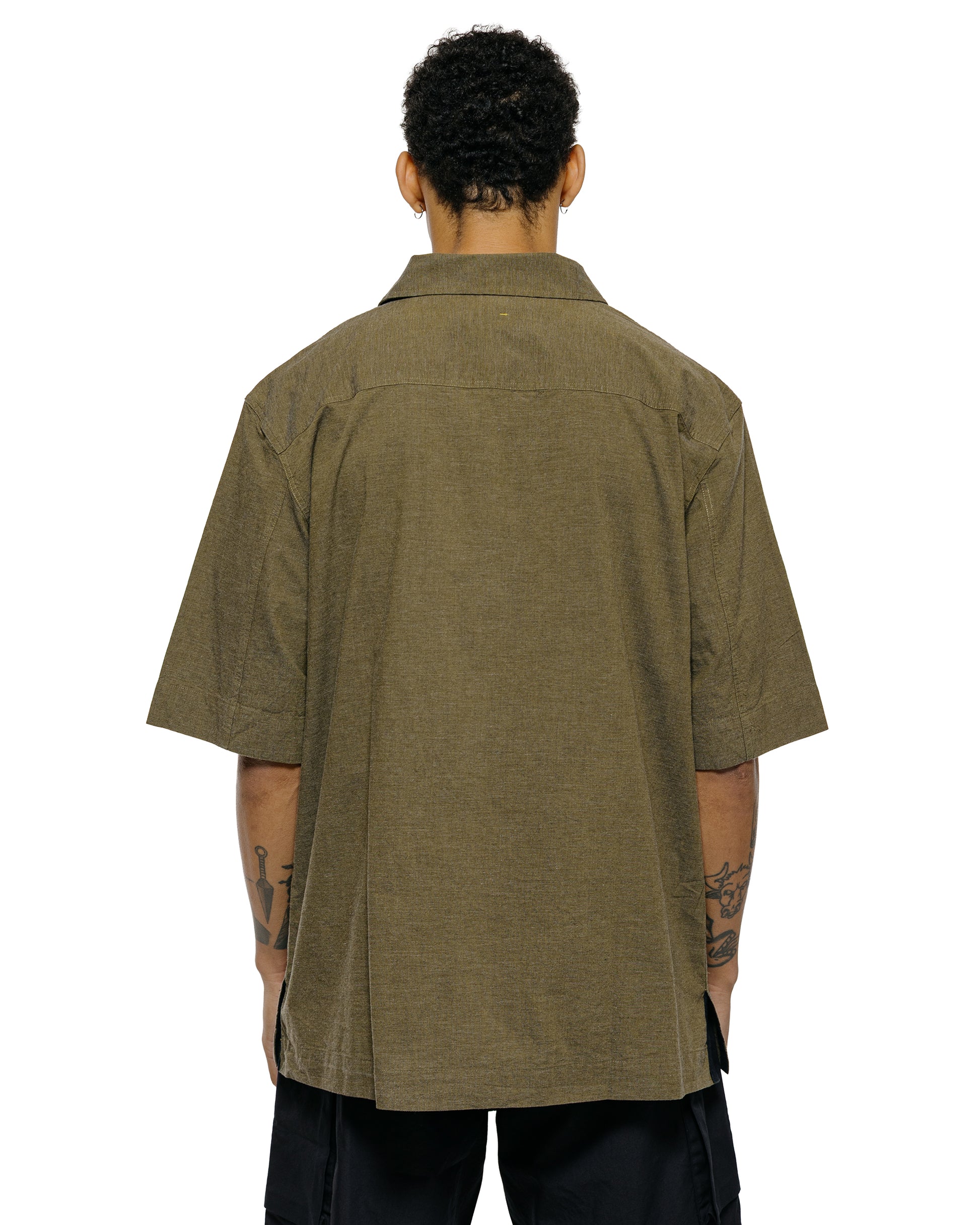 lost & found Margaret Howell MHL S/S PJ Shirt Dry Cotton End On End Moss