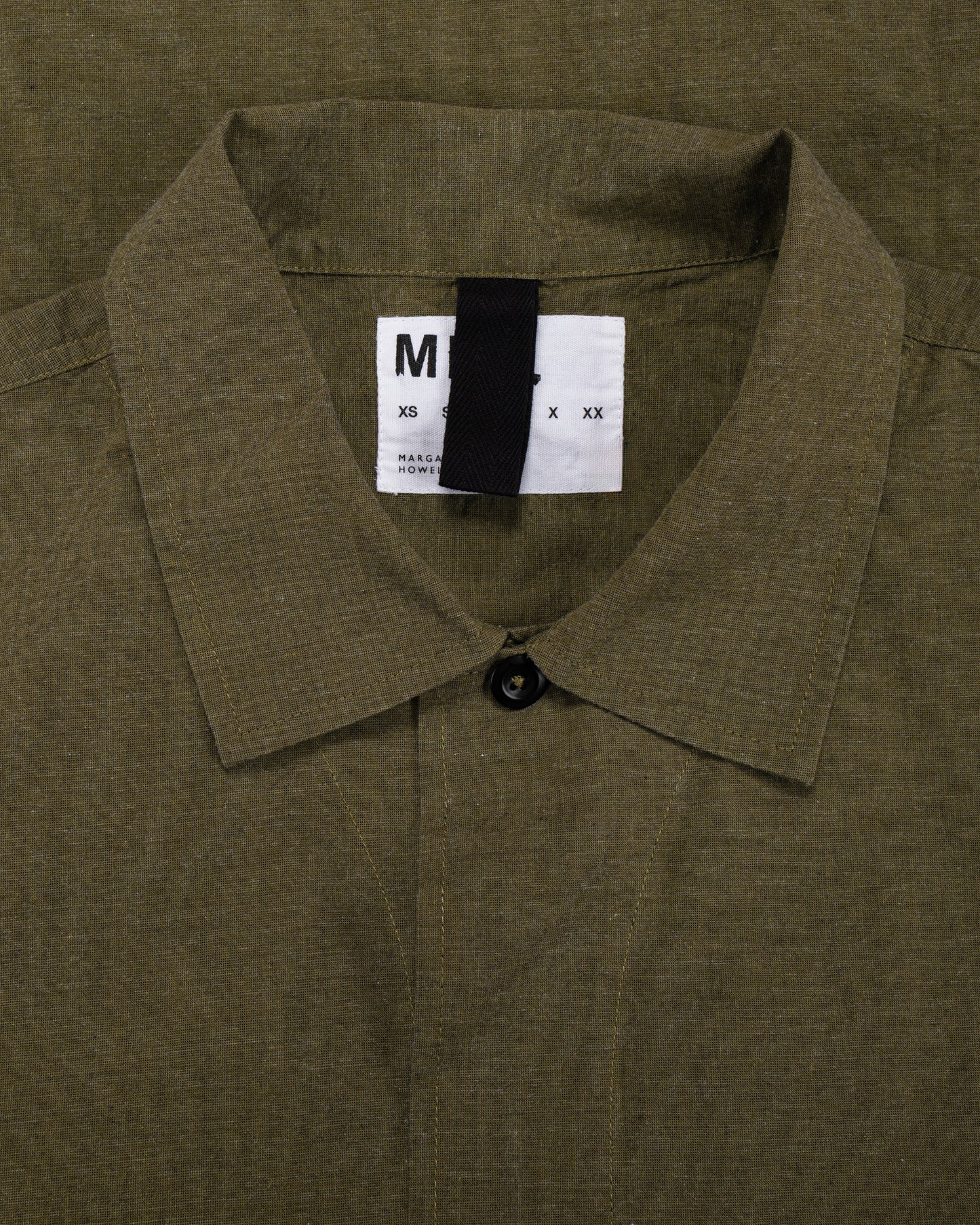 lost & found Margaret Howell MHL S/S PJ Shirt Dry Cotton End On End Moss