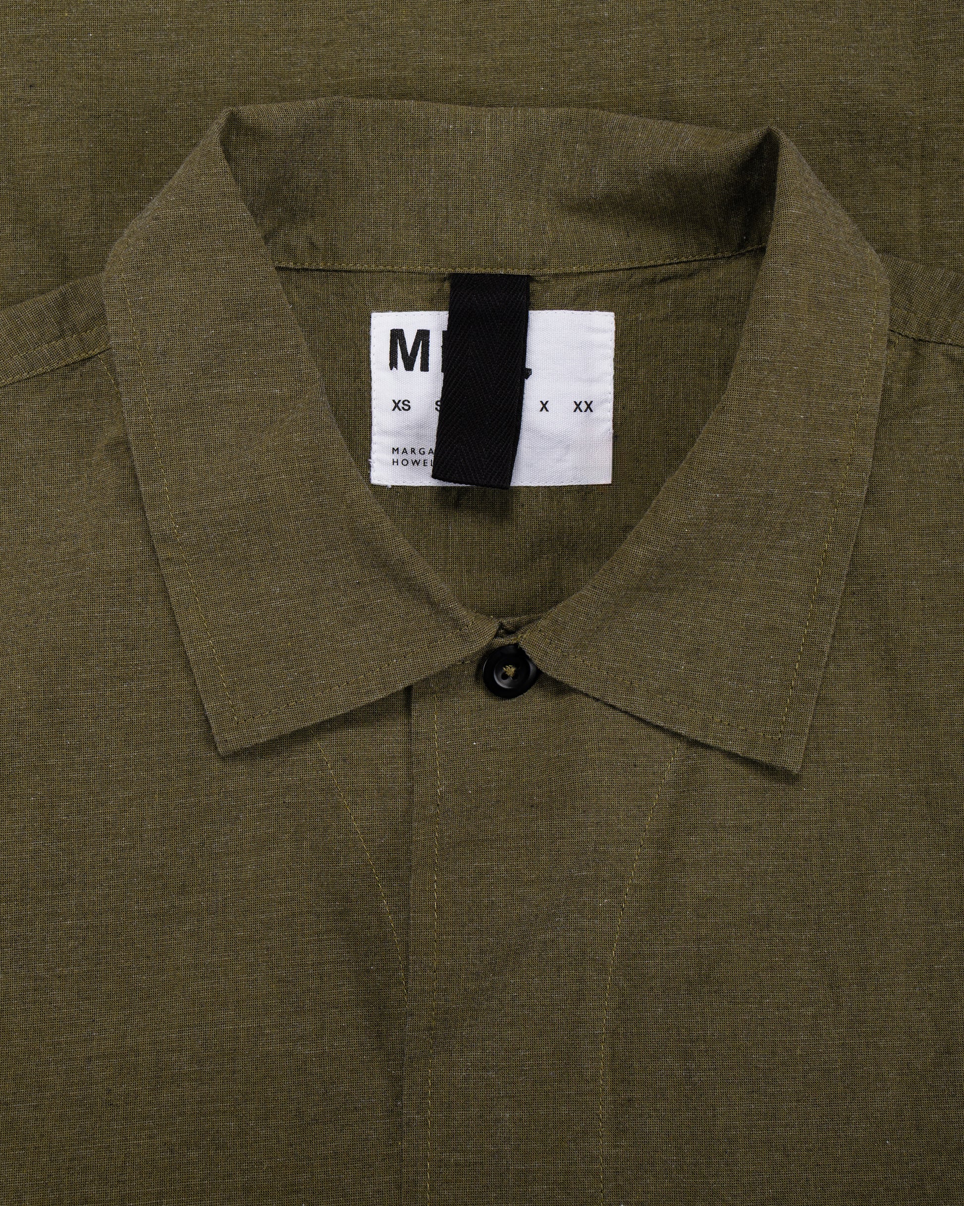 lost & found Margaret Howell MHL S/S PJ Shirt Dry Cotton End On End Moss