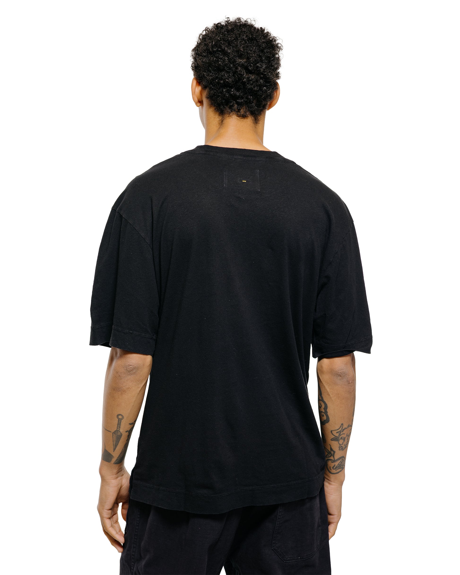 lost & found Margaret Howell MHL Simple T-Shirt Organic Cotton Linen Jersey Black