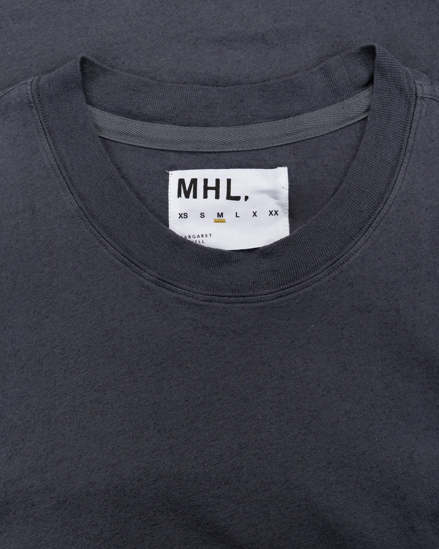 lost & found Margaret Howell MHL Simple T-Shirt Organic Cotton Linen Jersey Slate Blue