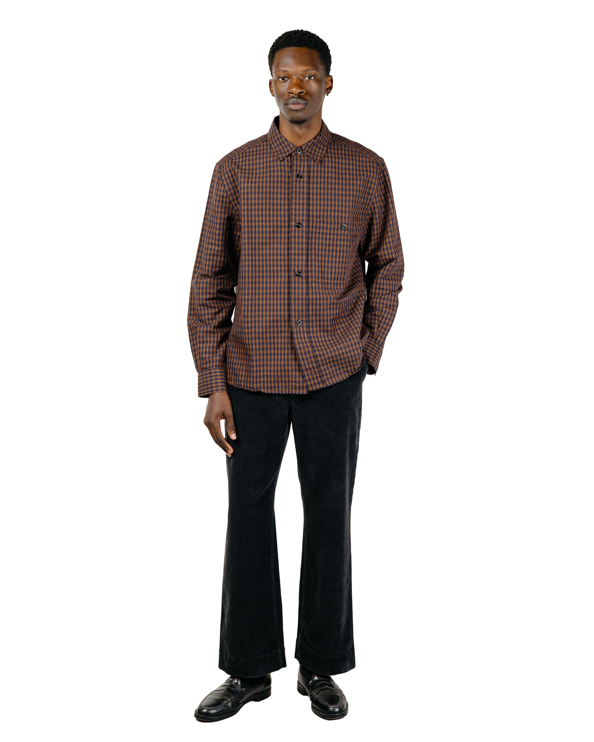 MHL Simple Trousers 8 Wale Cotton Corduroy Slate
