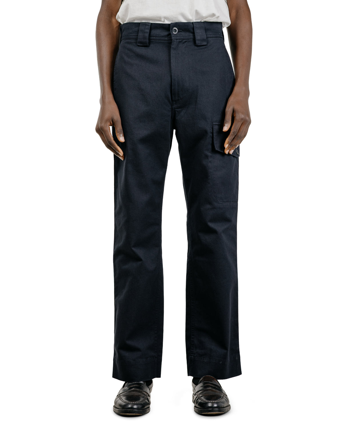 MHL Single Cargo Pocket Trousers Soft Cotton Drill Ink