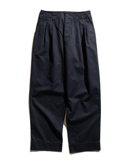 lost & found Margaret Howell MHL Stitch Pleat Trouser Compact Cotton Canvas Black