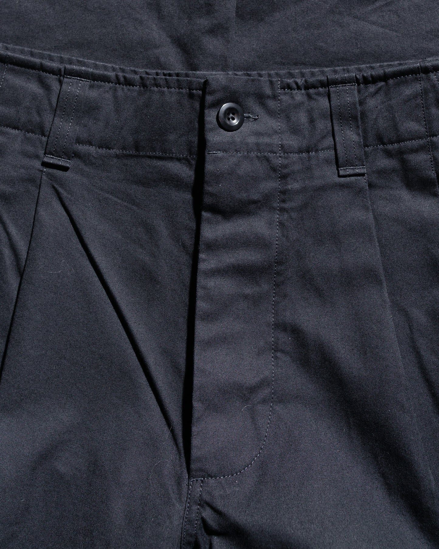 lost & found Margaret Howell MHL Stitch Pleat Trouser Compact Cotton Canvas Black
