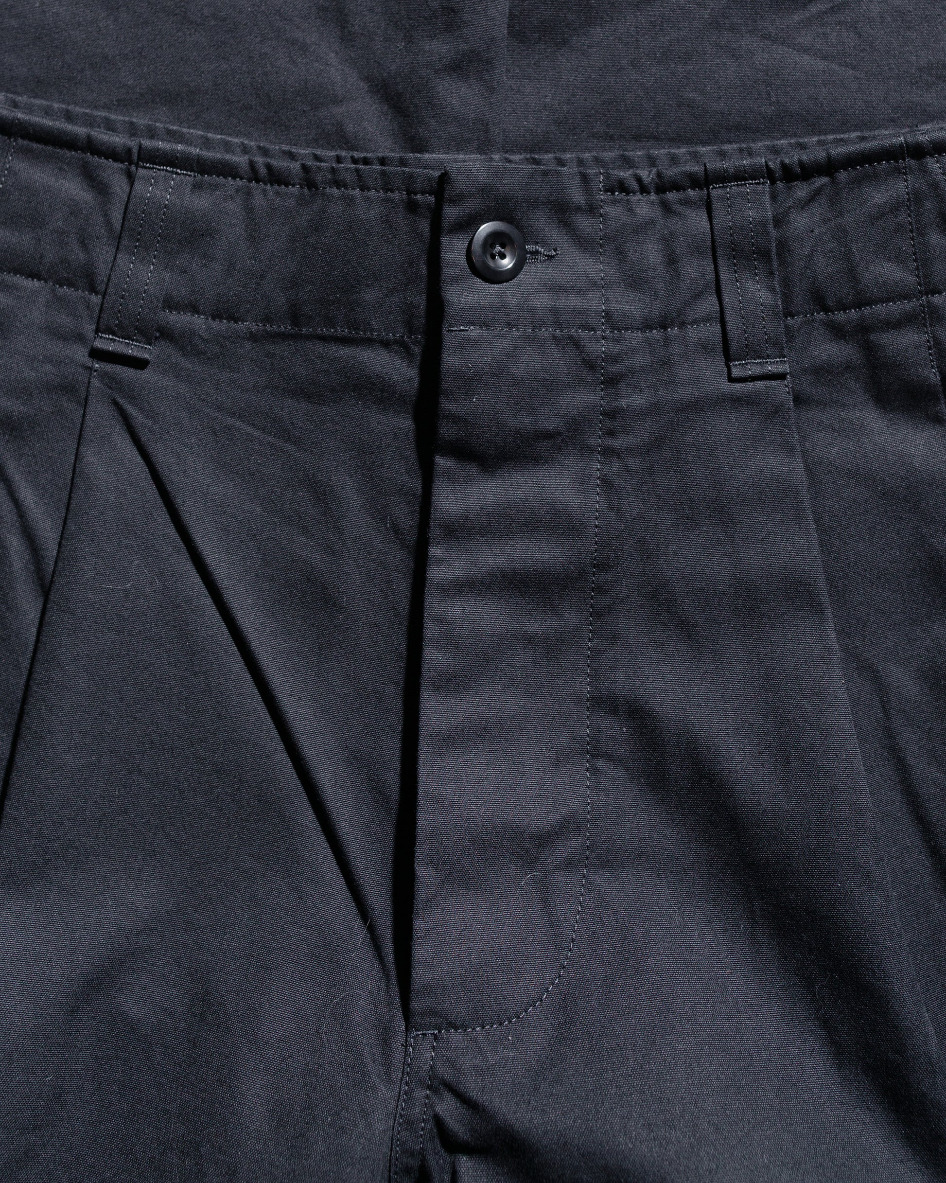 lost & found Margaret Howell MHL Stitch Pleat Trouser Compact Cotton Canvas Black