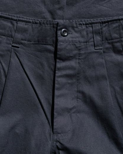 lost & found Margaret Howell MHL Stitch Pleat Trouser Compact Cotton Canvas Black