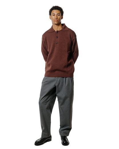 lost & found Margaret Howell MHL Stitch Pleat Trouser Compact Cotton Canvas Charcoal
