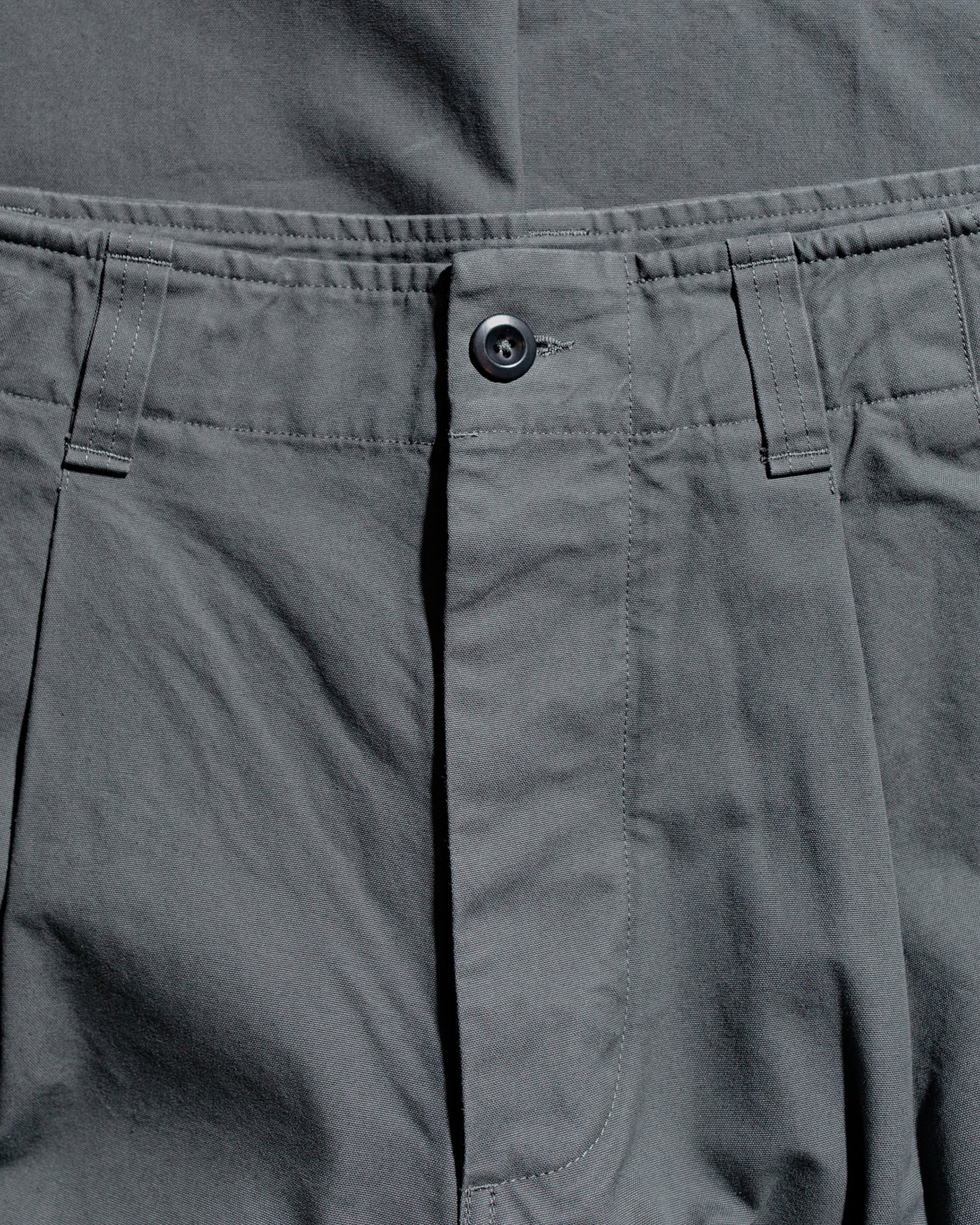 lost & found Margaret Howell MHL Stitch Pleat Trouser Compact Cotton Canvas Charcoal