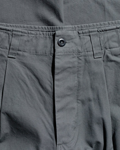 lost & found Margaret Howell MHL Stitch Pleat Trouser Compact Cotton Canvas Charcoal