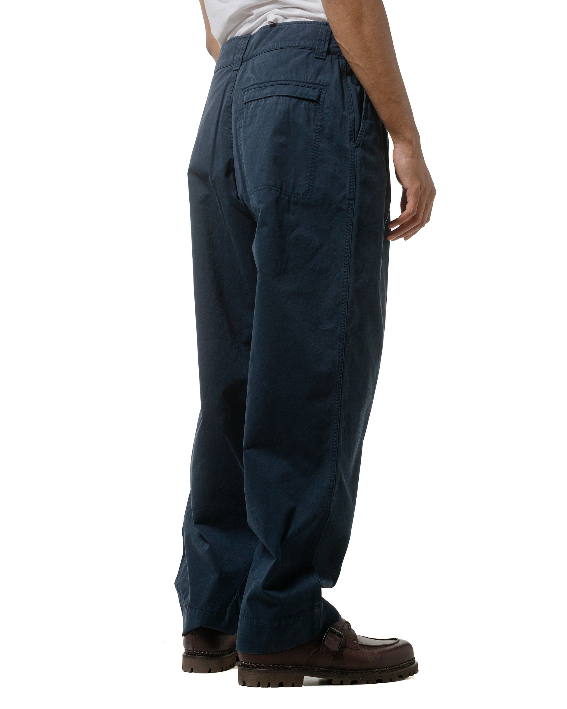 lost & found Margaret Howell MHL Stitch Pleat Trouser Tough Cotton Twill Dark Ink