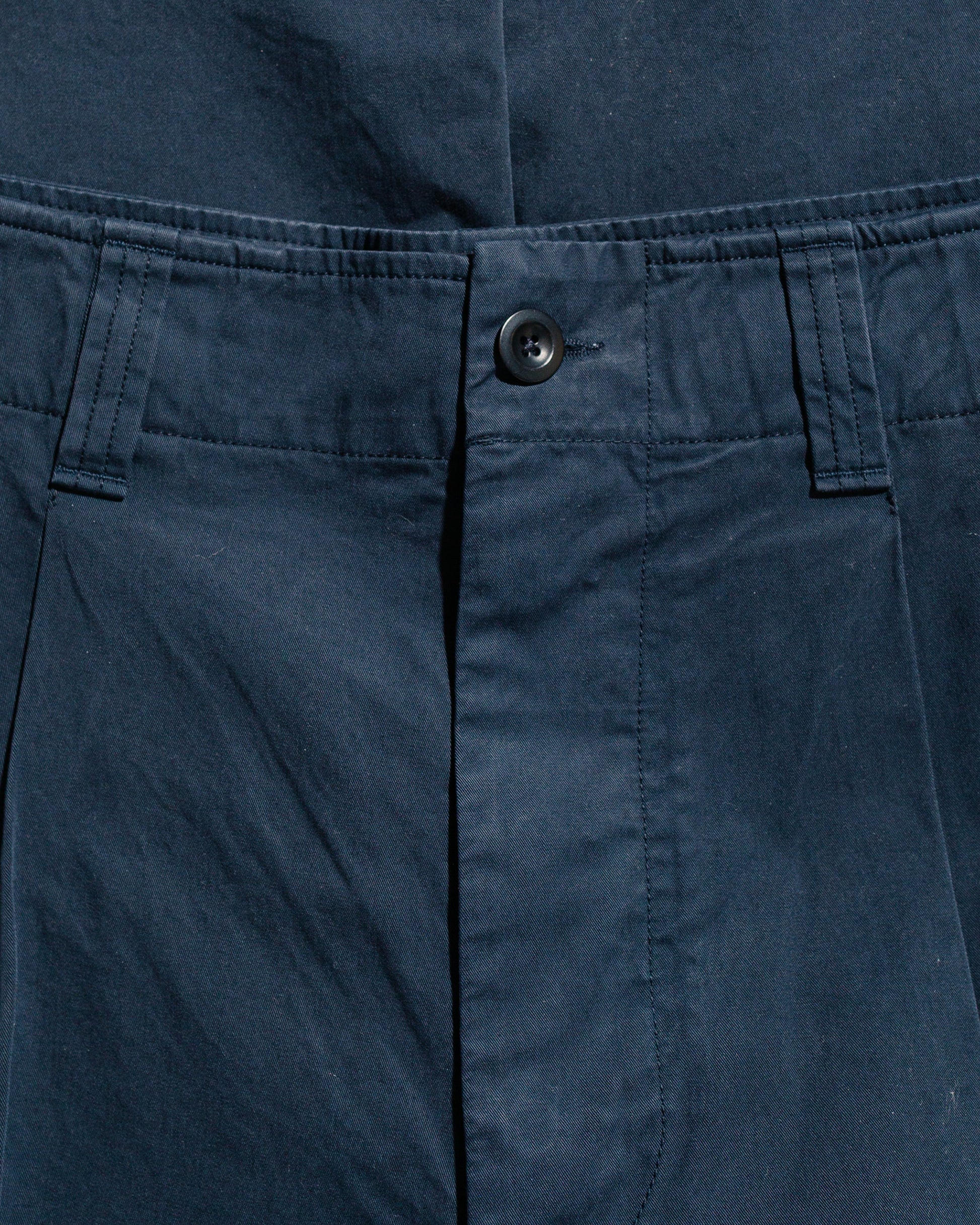lost & found Margaret Howell MHL Stitch Pleat Trouser Tough Cotton Twill Dark Ink