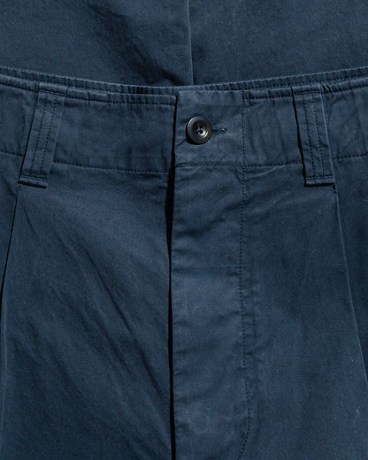 lost & found Margaret Howell MHL Stitch Pleat Trouser Tough Cotton Twill Dark Ink
