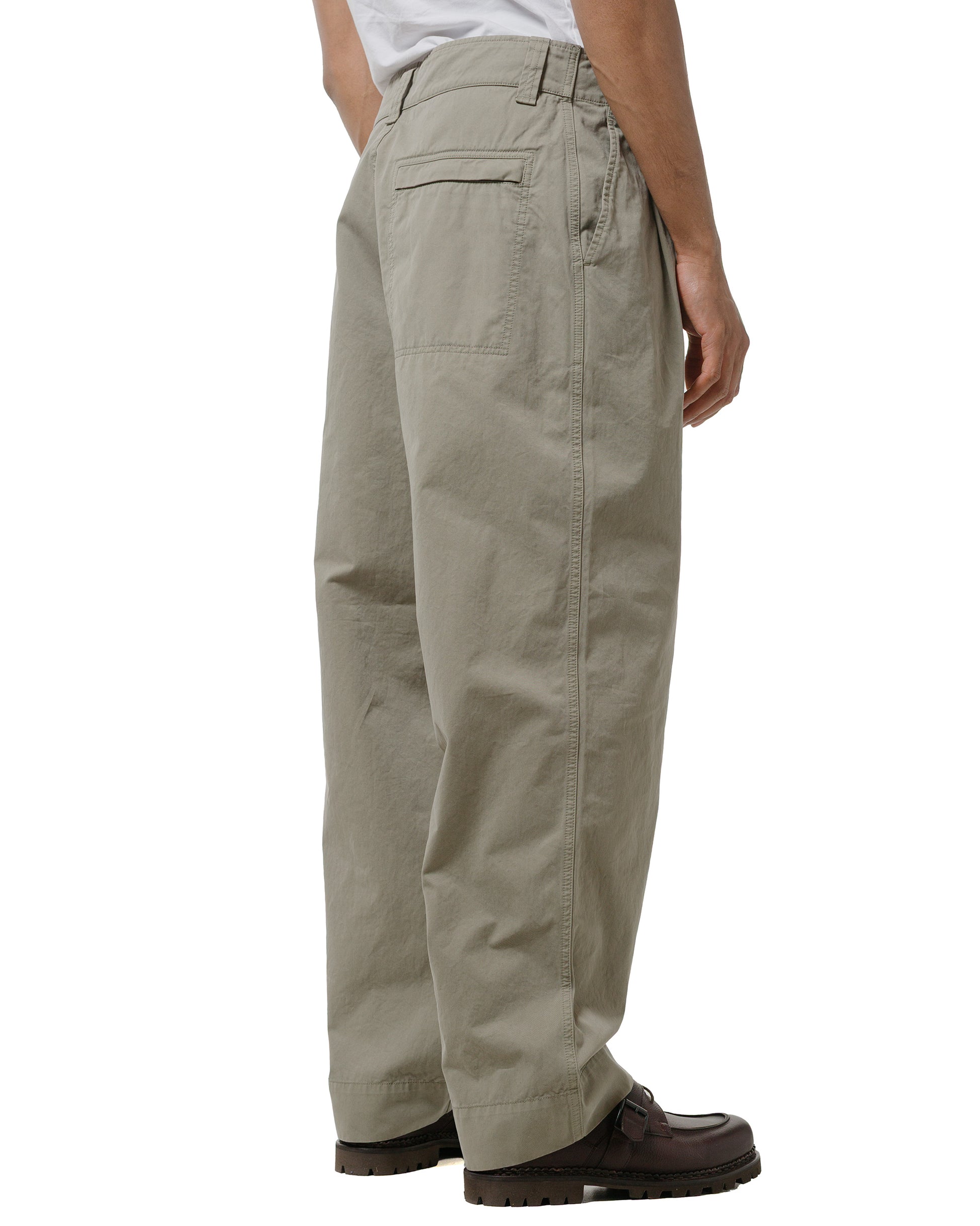 lost & found Margaret Howell MHL Stitch Pleat Trouser Tough Cotton Twill Eucalyptus