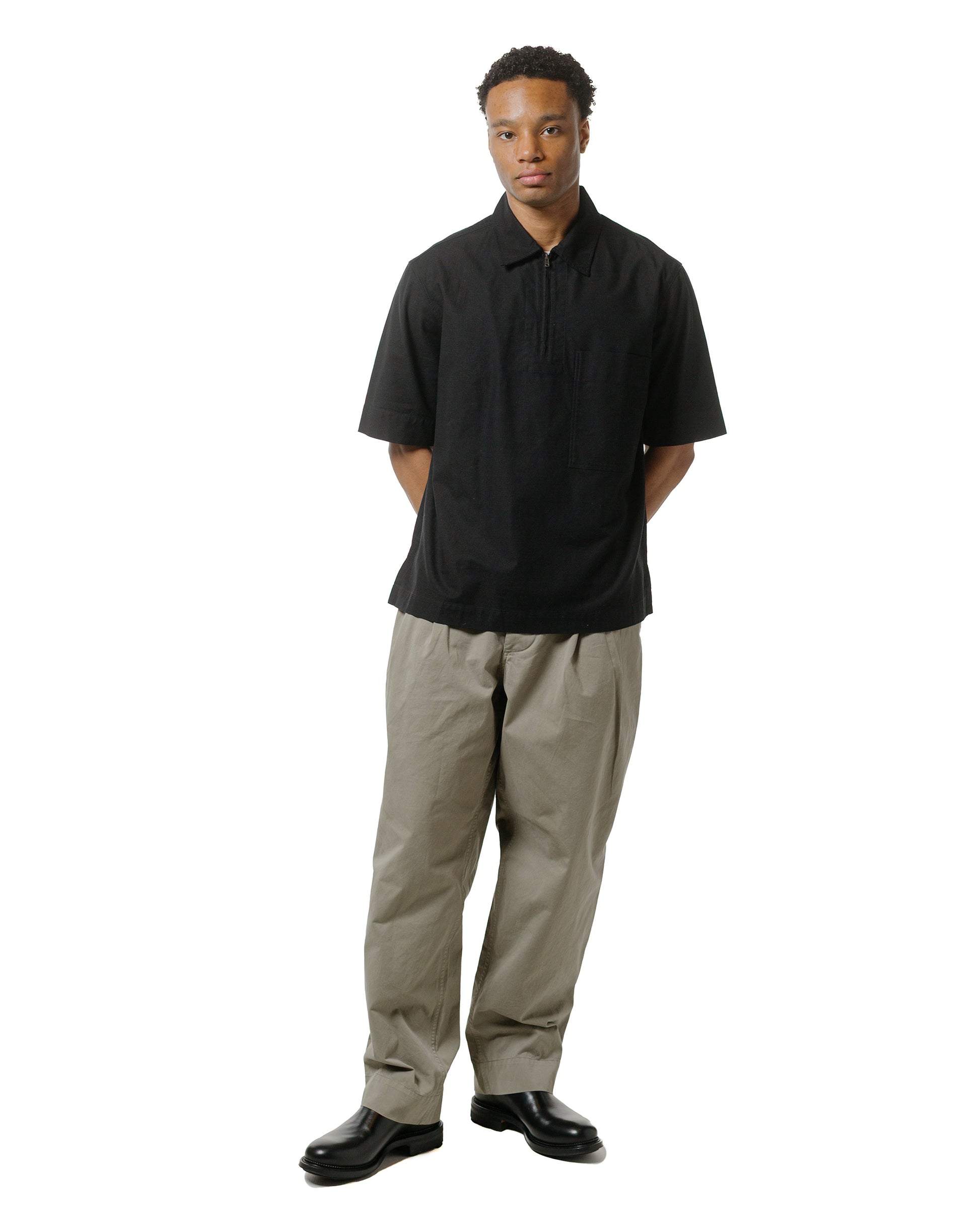 lost & found Margaret Howell MHL Stitch Pleat Trouser Tough Cotton Twill Eucalyptus