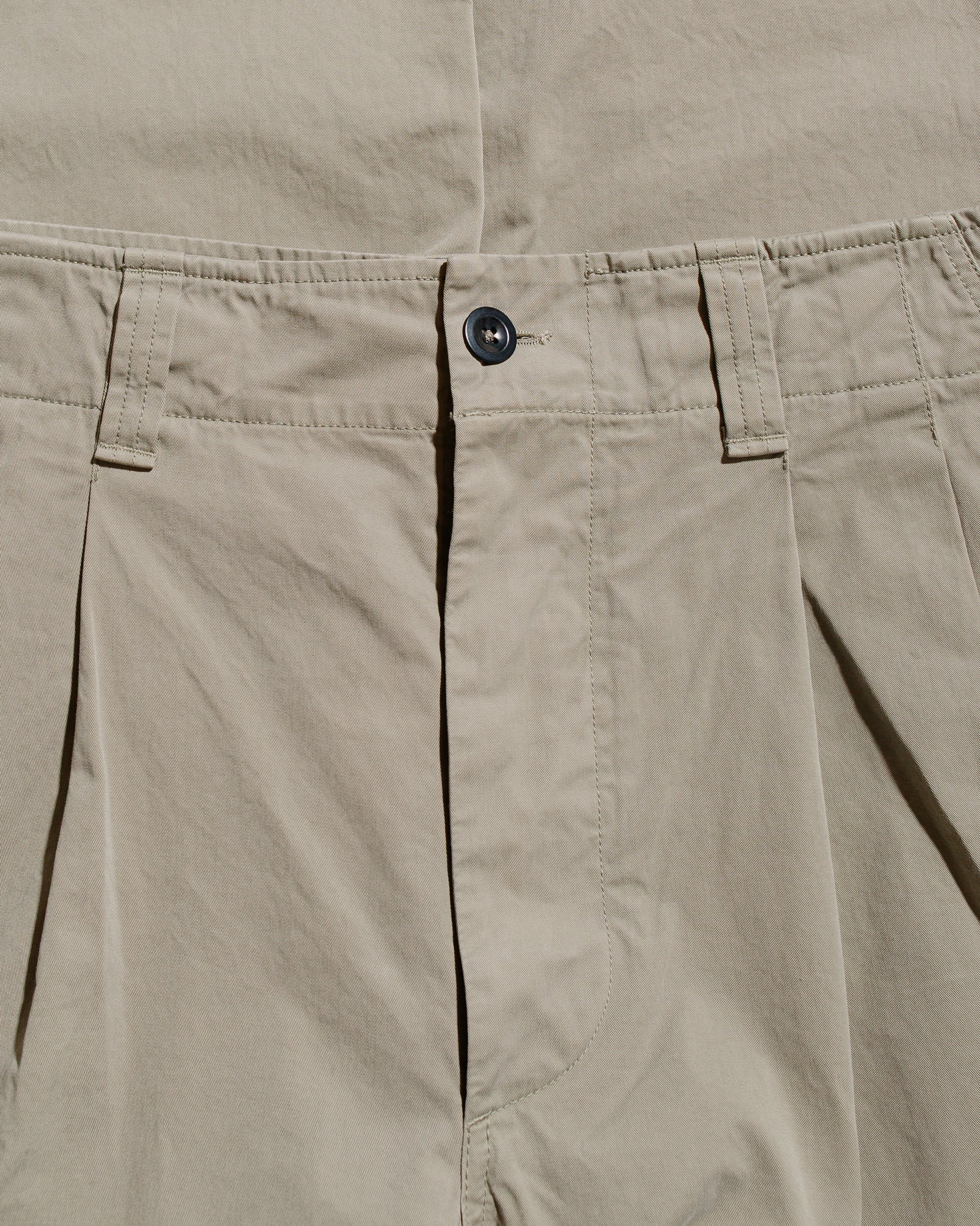lost & found Margaret Howell MHL Stitch Pleat Trouser Tough Cotton Twill Eucalyptus